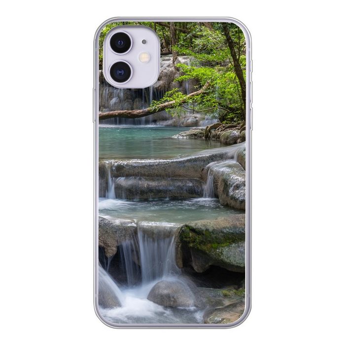 MuchoWow Handyhülle Wasserfälle im Erawan Asian National Park Handyhülle Apple iPhone 11 Smartphone-Bumper Print Handy