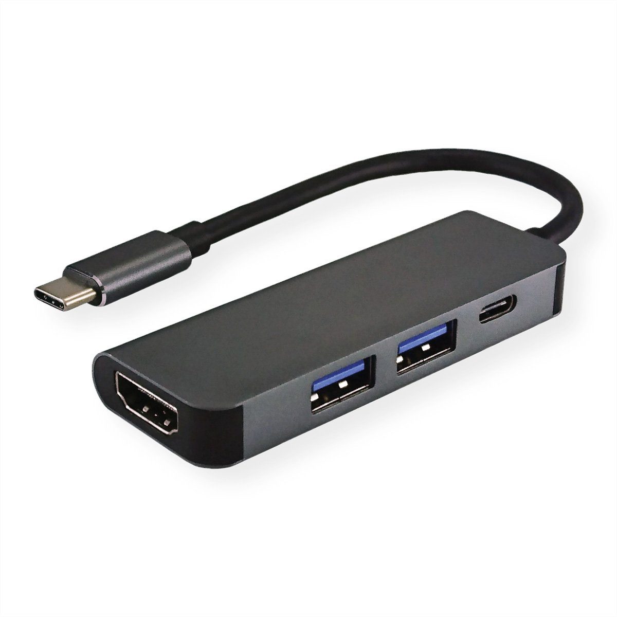 USB Typ C Dockingstation, HDMI 4K, 2x USB Typ A + Typ C PD Computer-Adapter