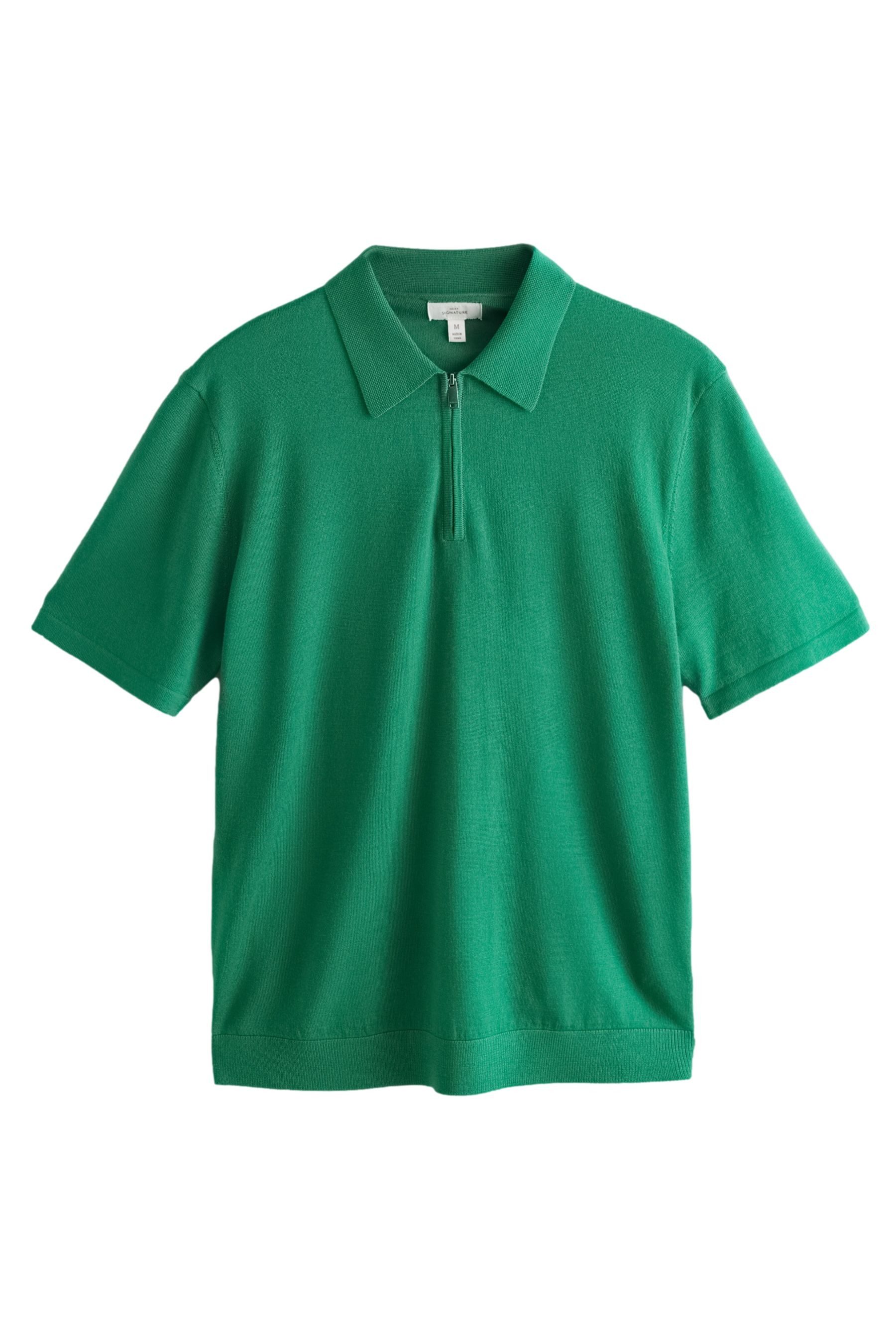 Next Poloshirt Signature Merino-Poloshirt mit Viertel-RV (1-tlg)