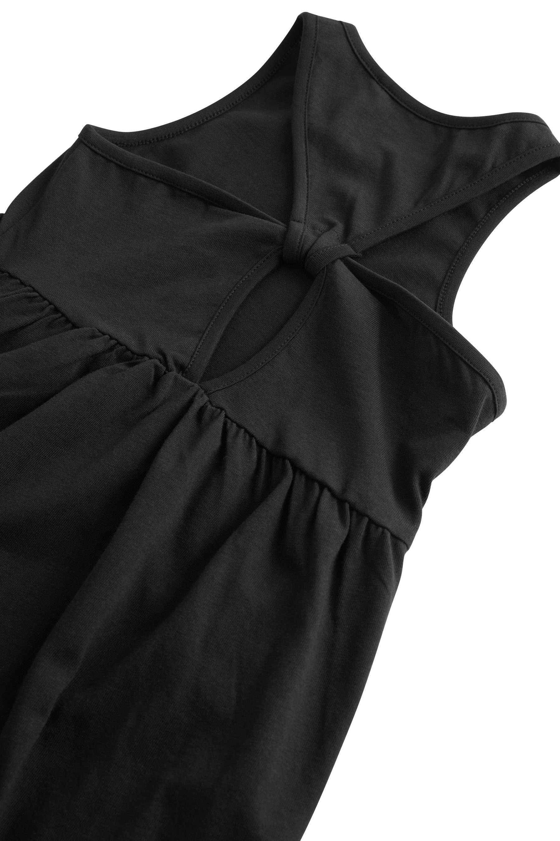 Weiches Rückendetail Jerseykleid Jersey Next (1-tlg) mit Midikleid Black aus