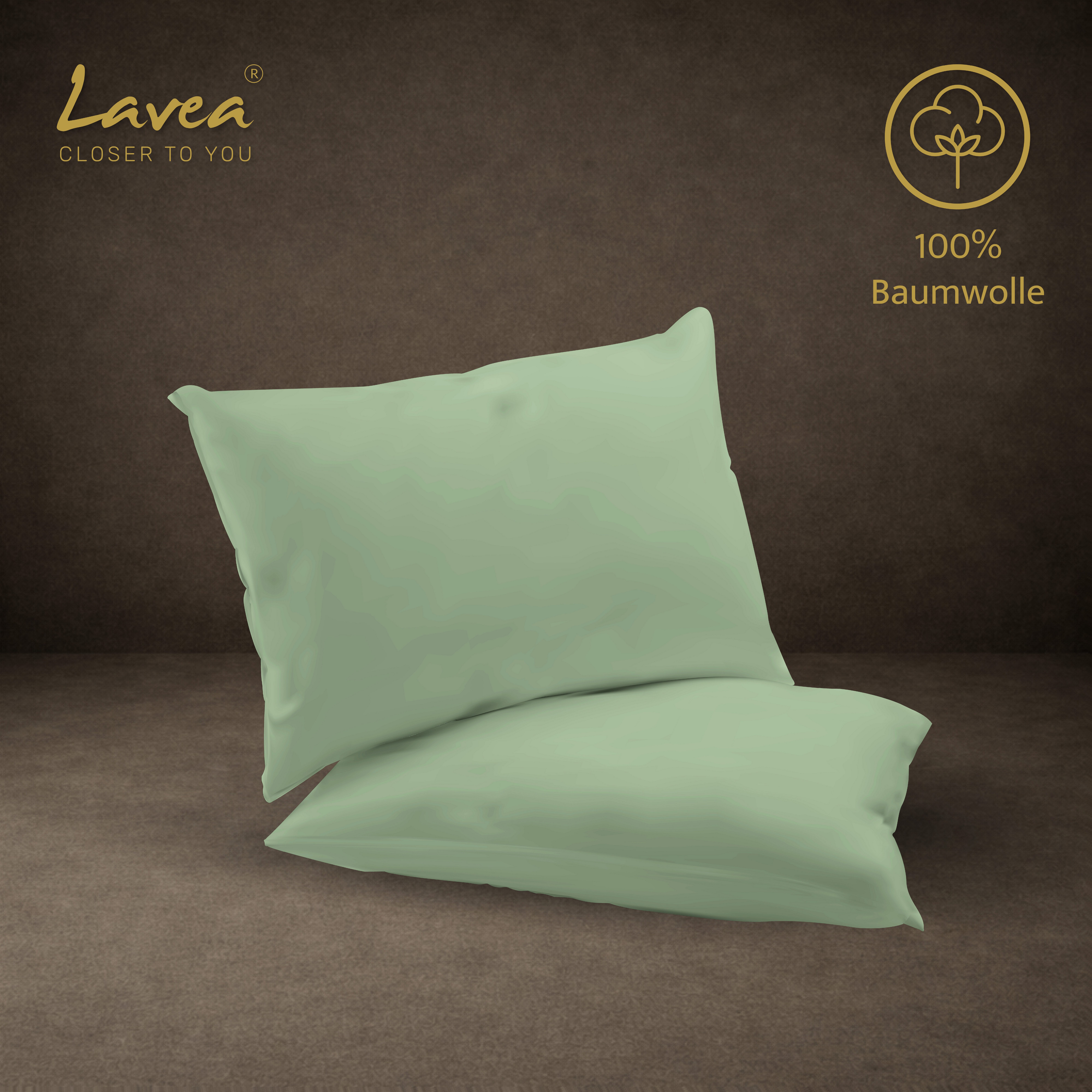 Lavea Kissenbezug 2er Set 100% Baumwolle flauschig, Jasmin, Kissenhülle, Kissenbezüge, (2 Stück), pflegeleicht, langlebige Qualität, mit Reißverschluss – Bild 3 von 5