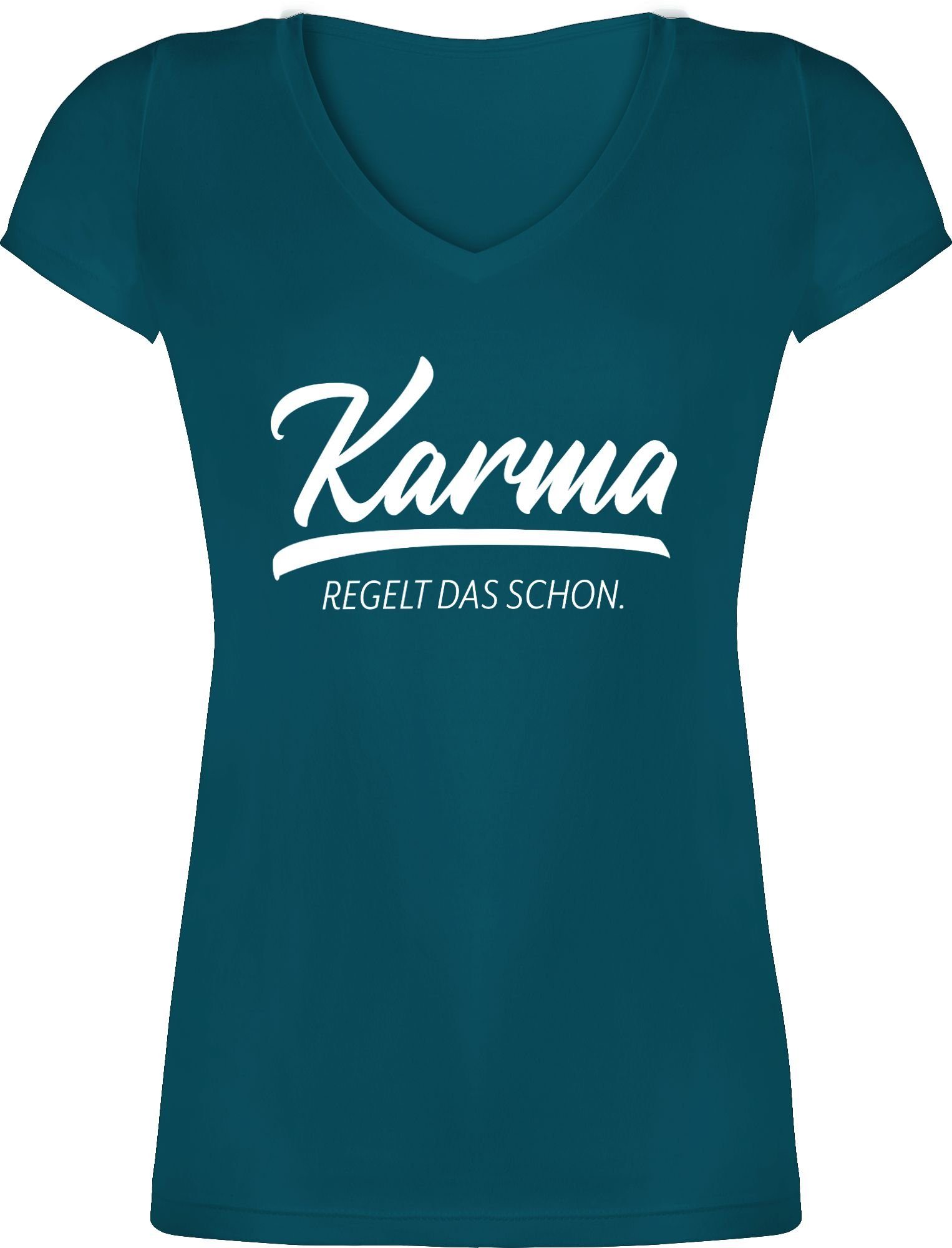 Shirtracer TShirt »Karma regelt das schon Sprüche Statement mit