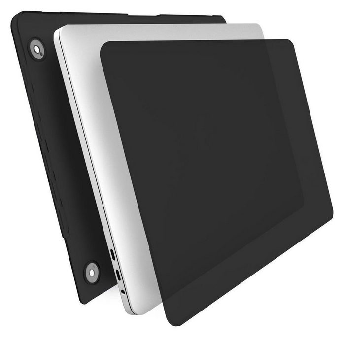 MyGadget Laptop-Hülle Hülle Hardcase [Matt] Schutzhülle Hartschale Cover MyGadget Hülle [ Matt ] für Apple MacBook Pro 15 Zoll - ab 2016 - (Model : A1707 / A1990) - Schutzhülle Cover - Schwarz