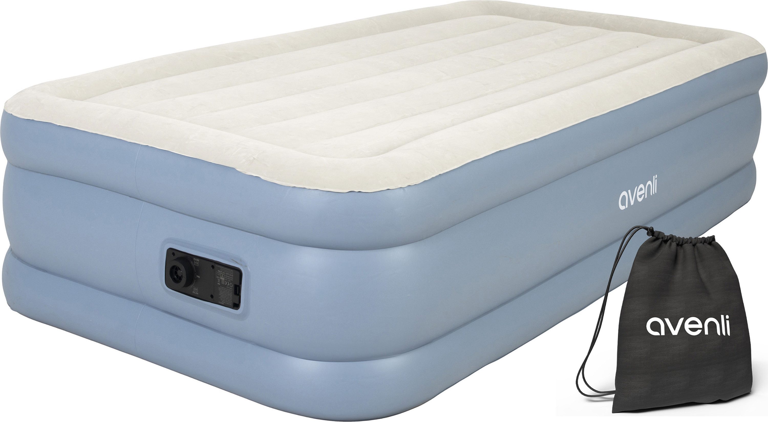 Avenli Luftbett Luftmatratze selbstaufblasend 191x99x46cm hoch, (Gästebett aufblasbar mit integrierter Elektropumpe für 1 Person, 1-tlg), Aufblasbares Reise Bett inklusive Pumpe und Tragetasche