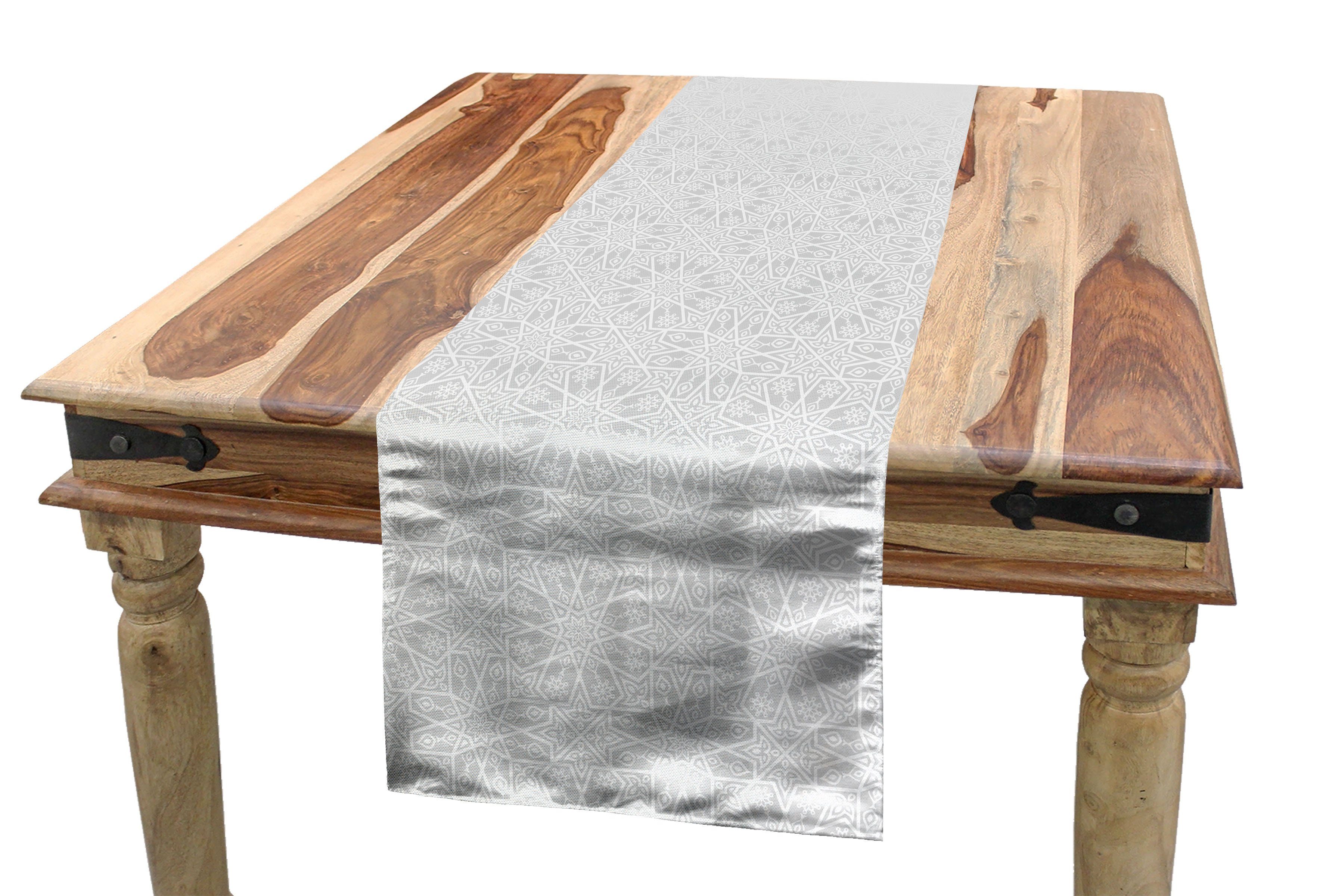Tischläufer Monochrome Dekorativer Abstrakt Tischläufer, Verbunden Esszimmer Rechteckiger Abakuhaus Sterne Küche