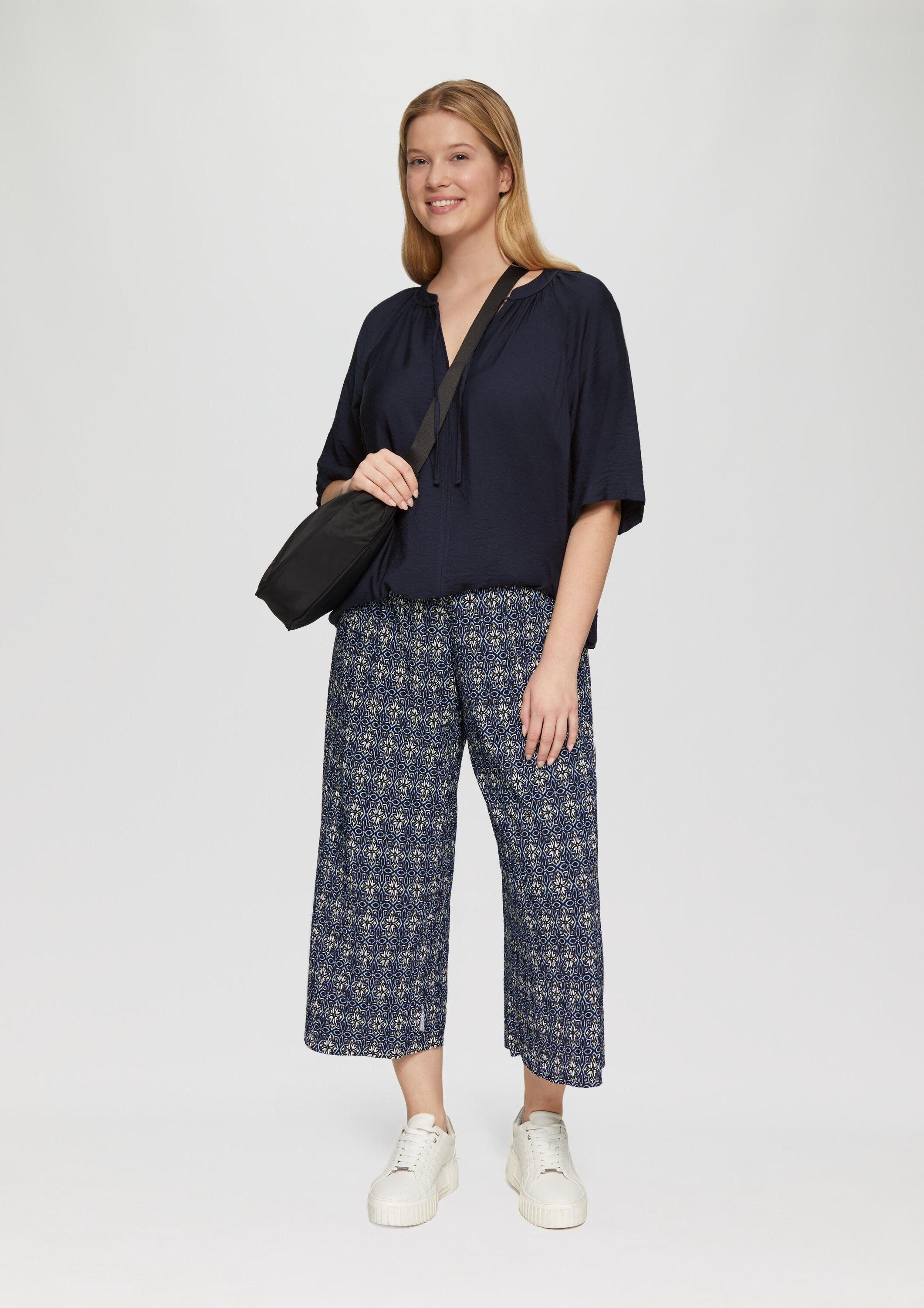 s.Oliver Kurzarmbluse Bluse Bluse aus strukturierter Viskose – Bild 5 von 5