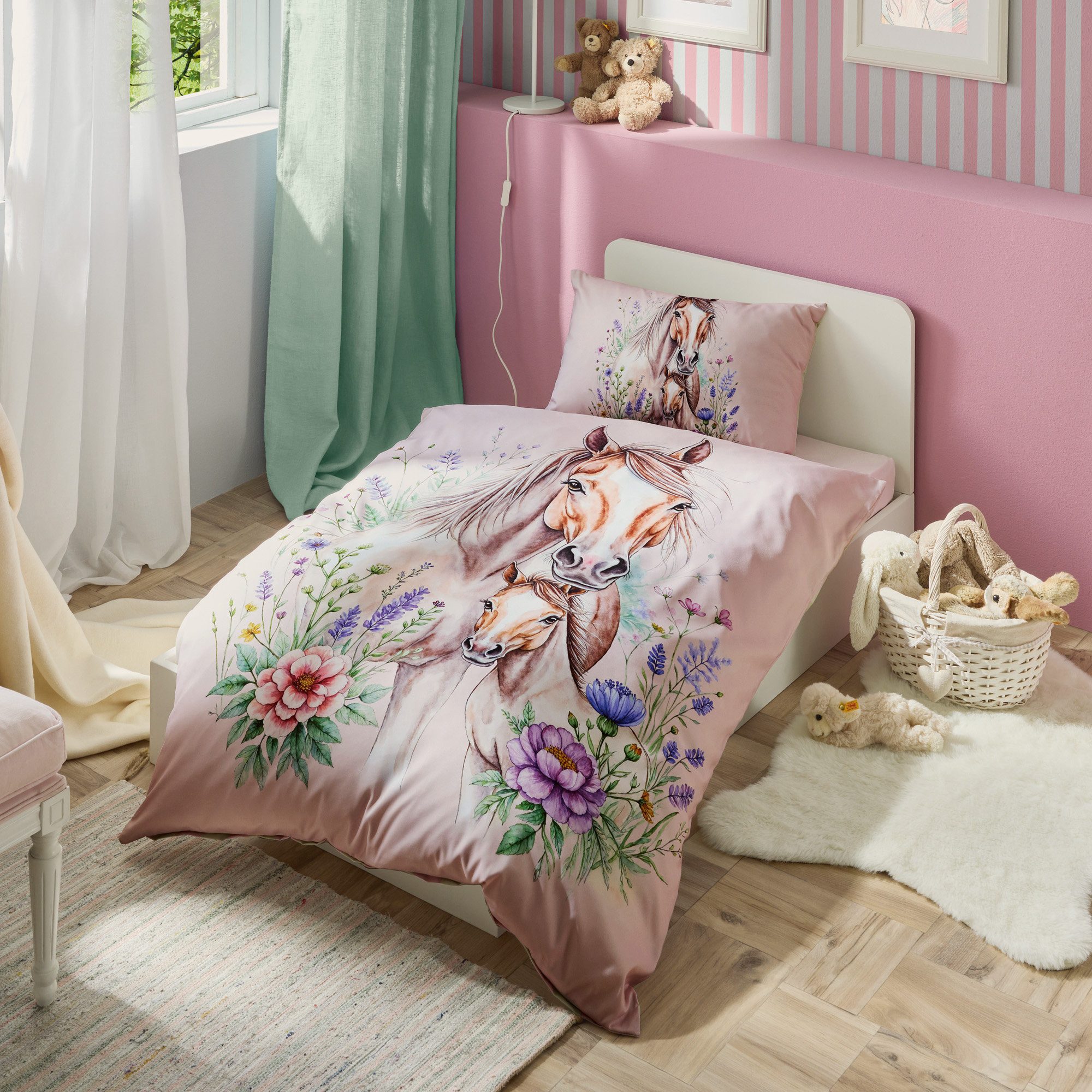 REDBEST Kinderbettwäsche Kinder-Wendebettwäsche, Polyester, Microfaser Tiermotive