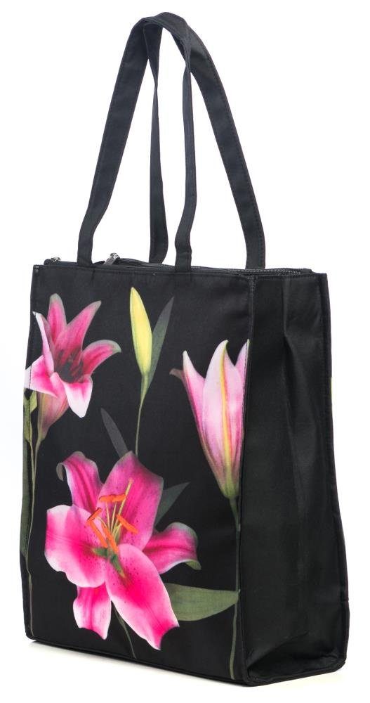 Luckyweather not just any other day Shopper Einkaufstasche Shopping Bag Twinbag Motiv LILIEN (1-tlg., 1 Stück Shopping Bag), Schultertasche beidseitig bedruckt mit Motiv bedruckt