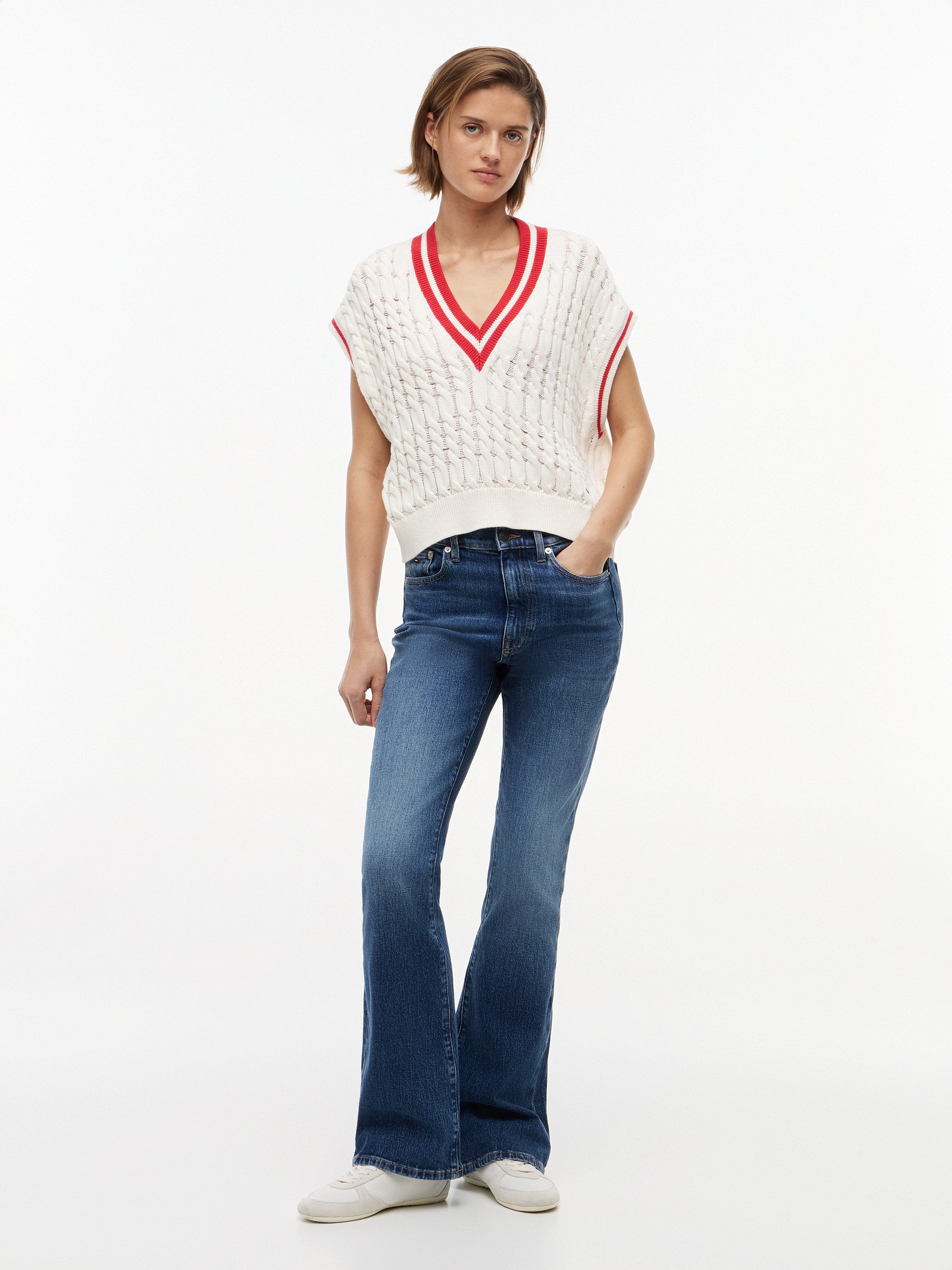 Pullunder TJW TIPPING V NECK CABLE VEST