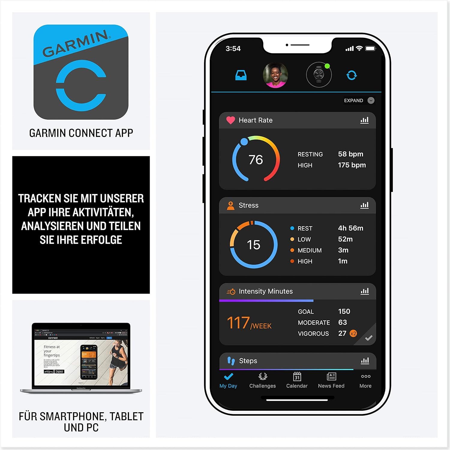 Garmin 010-02665-01 Smartwatch (Andriod ios), Elegante Hybrid Smartwatch