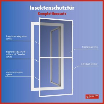 Trend Line Fliegengitter-Gewebe TrendLine Fliegenschutz-Tür 100 x 210 cm, Mit Rahmen