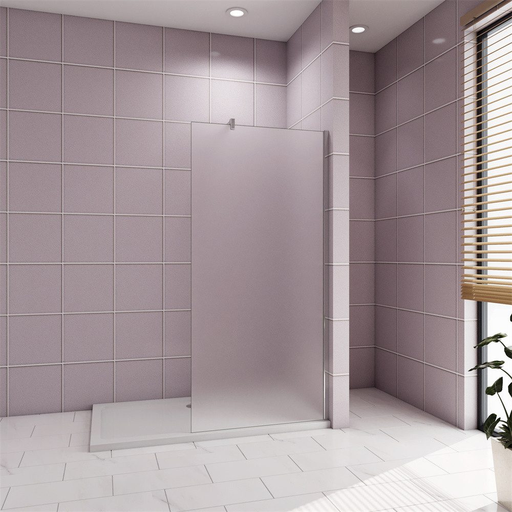 AICA Duschwand Glaswand Duschwand Walk in Dusche ESG Glas Milchglas Trennwand, Einscheibensicherheitsglas, Glas