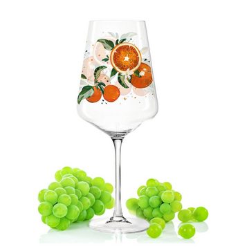 GRAVURZEILE Rotweinglas Leonardo Puccini Weingläser mit UV-Druck - Frucht Design, Glas, Sommerliche Weingläser mit Früchten für Aperol, Weißwein und Rotwein