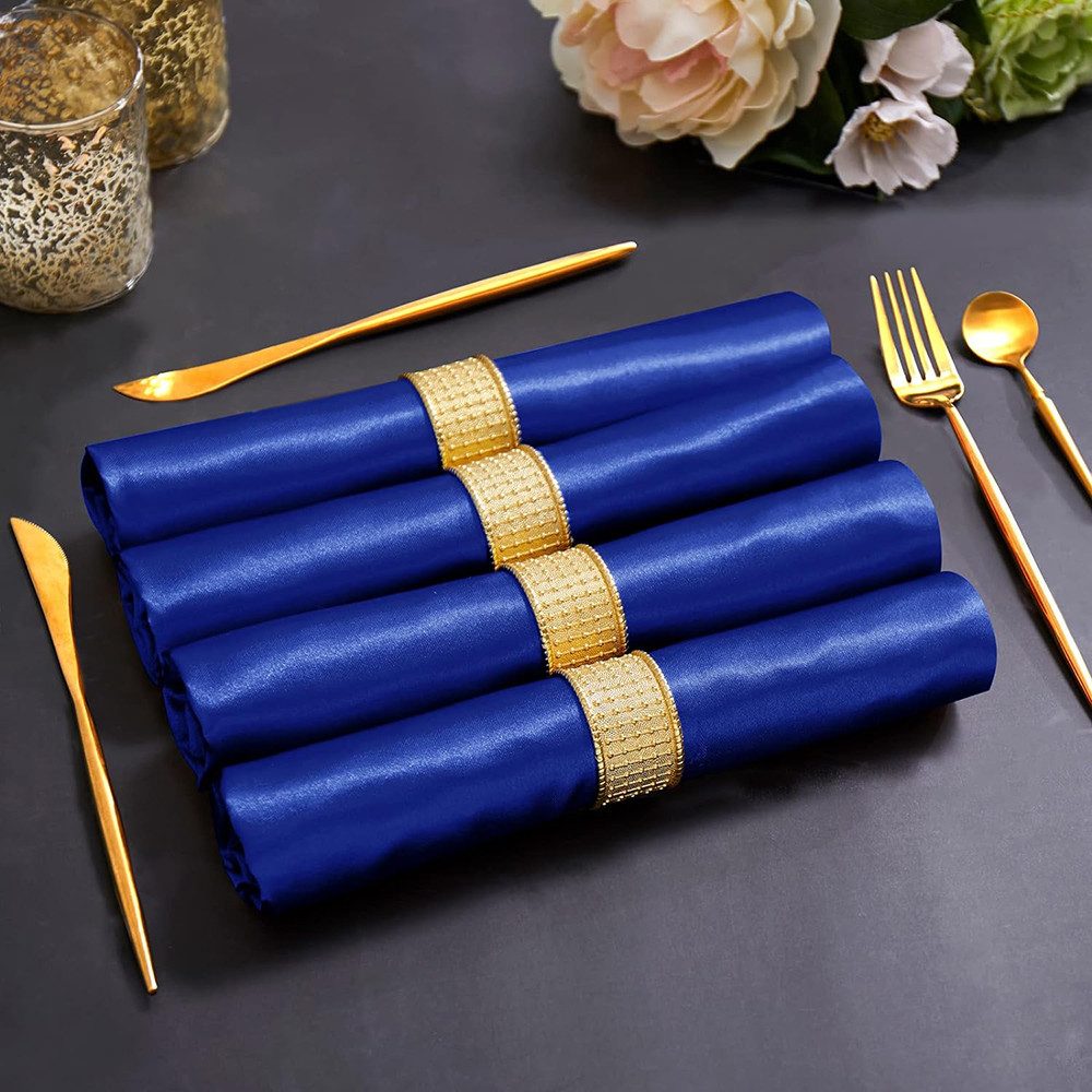 Bextsrack Stoffserviette Satin-Servietten, quadratische weiche Tischservietten, 48 cm x 48 cm, (5 St), Tischdekoration für Hochzeiten, Bankette, Partys, Weihnachten, Neujahr