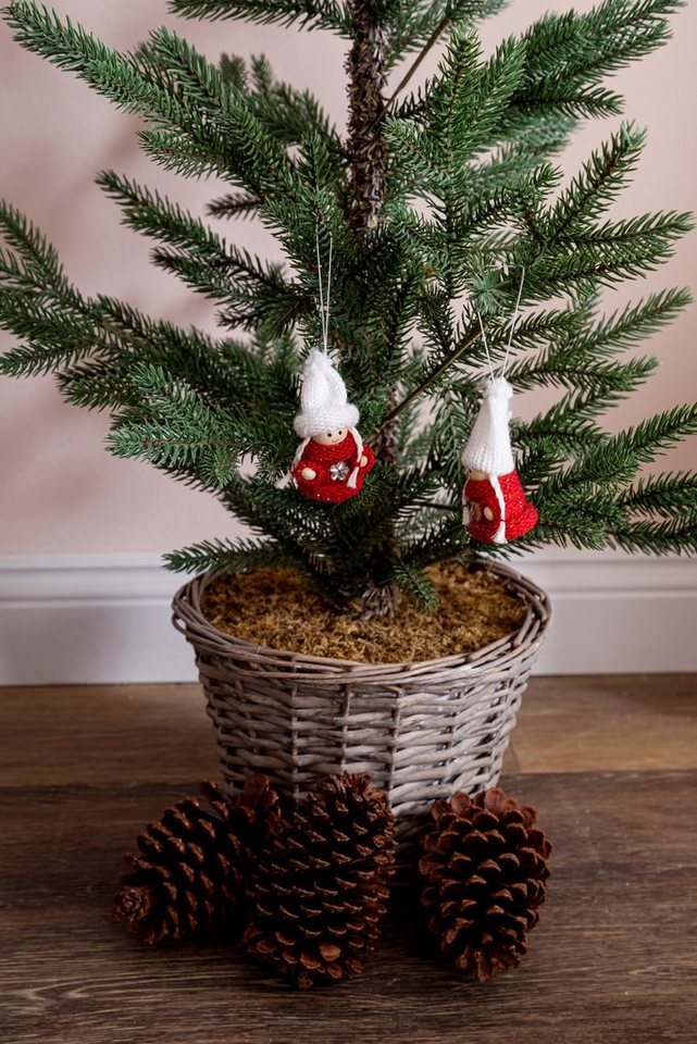 Wohnando Dekofigur Wichtelanhänger, 2er-Set: Weihnachtsdeko Weihnachtsbaum  oder Geschenk