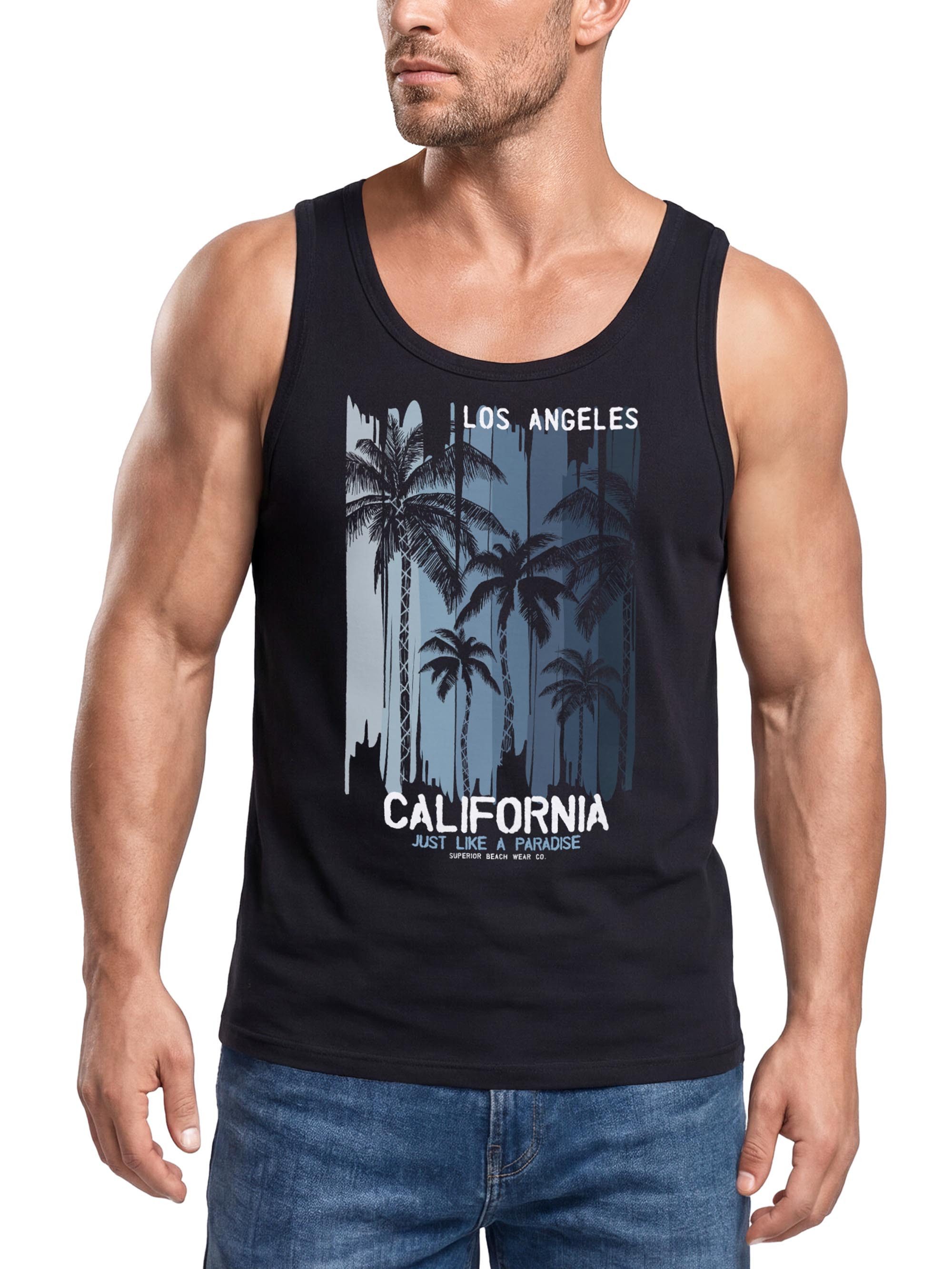Neverless Tanktop Herren Tank-Top Los Angeles California USA Sommer Bedruckt Print mit Print