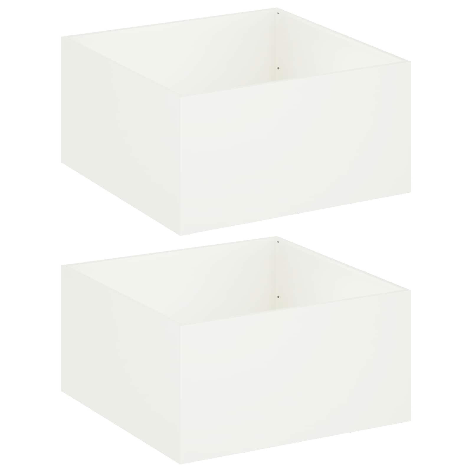 vidaXL Blumentopf Garten-Pflanzgefäß 2 stk. Weiß 80 x 80 x 40 cm (2 St)