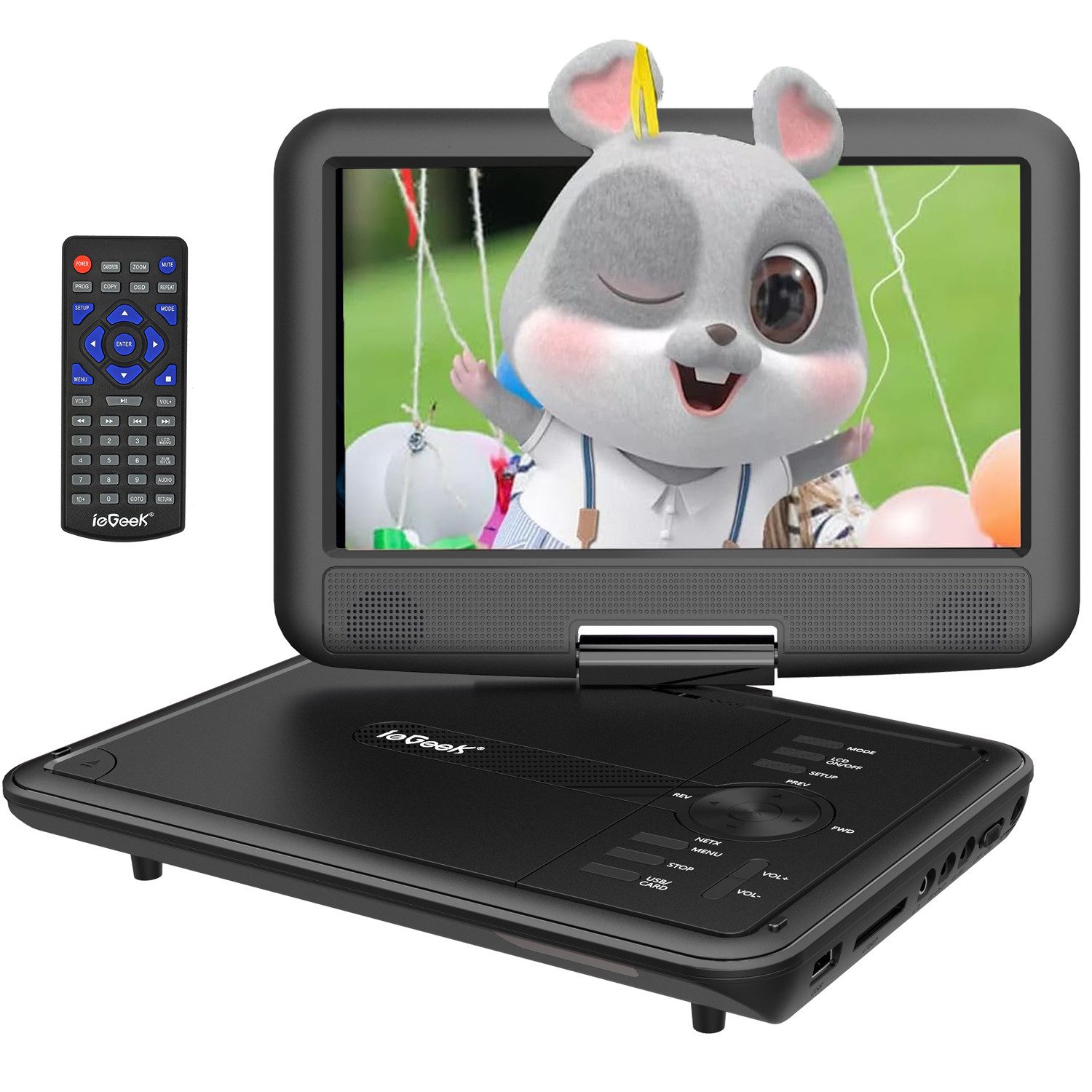 11,5'' Tragbarer DVD Player mit 9,5'' HD Bildschirm Portabler DVD-Player