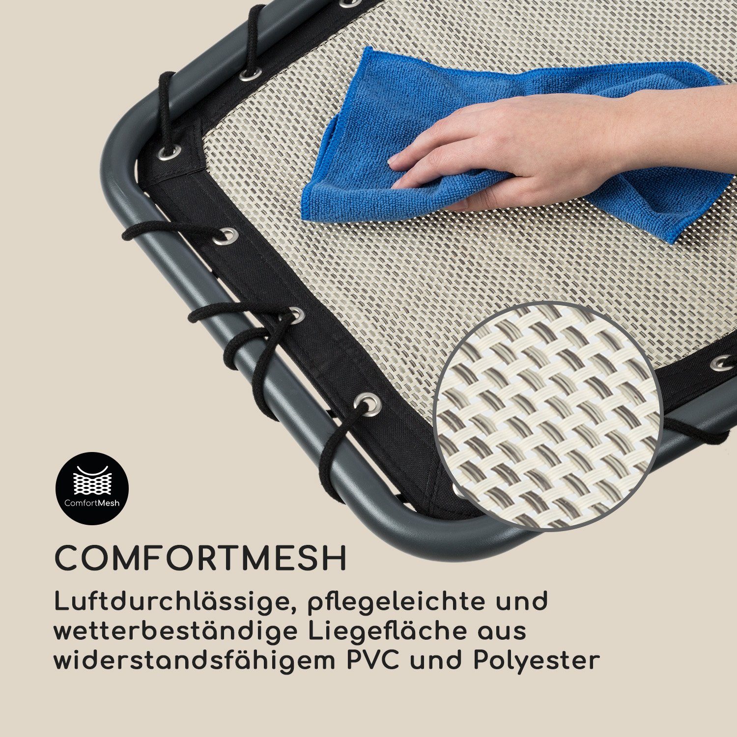blumfeldt Gartenliege The Chiller, Schwingeffekt, ergonomisch geformte Gartenliege
