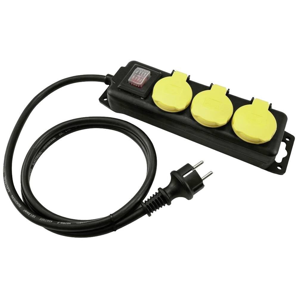 EUROLITE Steckdosenleiste 3-fach IP44 sw 3m 30240117 Steckdosenleiste