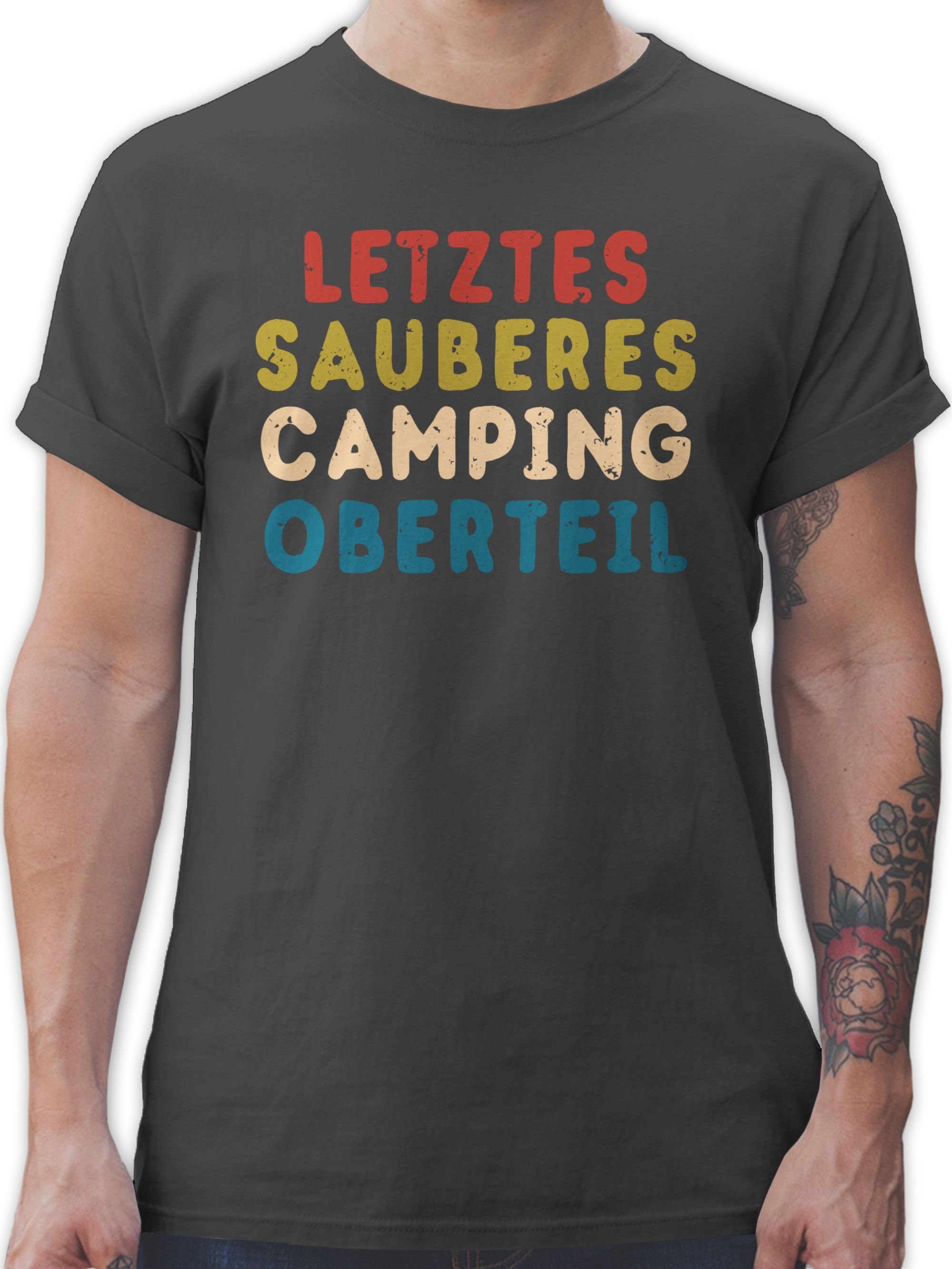 Shirtracer Dunkelgrau Camping Statement sauberes T-Shirt Letztes 02 Sprüche Oberteil