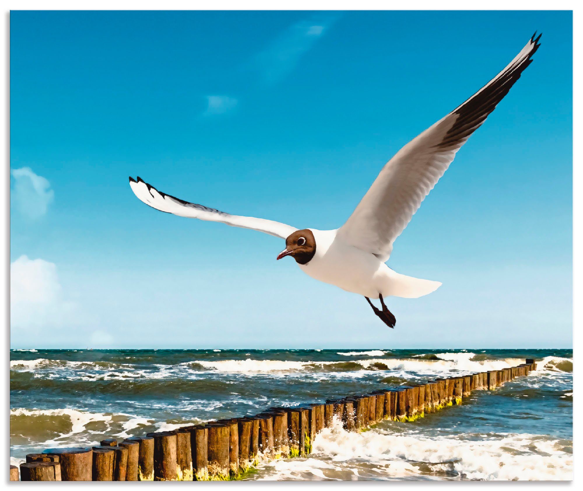 Klebeband, Küchenrückwand Alu mit Ostsee, Spritzschutz (1-tlg), einfache Montage Artland