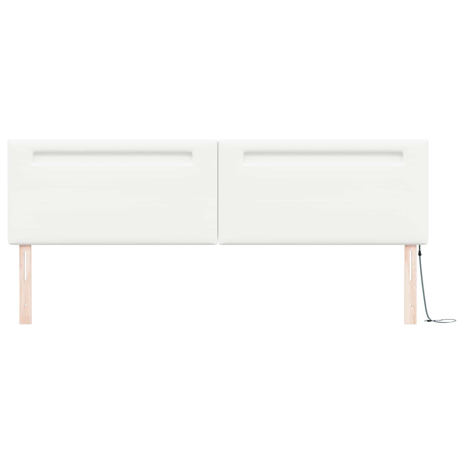 vidaXL Bett LED Kopfteil Weiß Kunstleder (1-tlg) – Bild 5 von 5