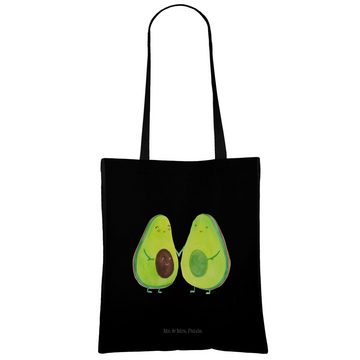 Mr. & Mrs. Panda Tragetasche Avocado Pärchen - Schwarz - Geschenk, Veggie, Vegan, Frucht, Gesund, (1-tlg), Design-Highlight