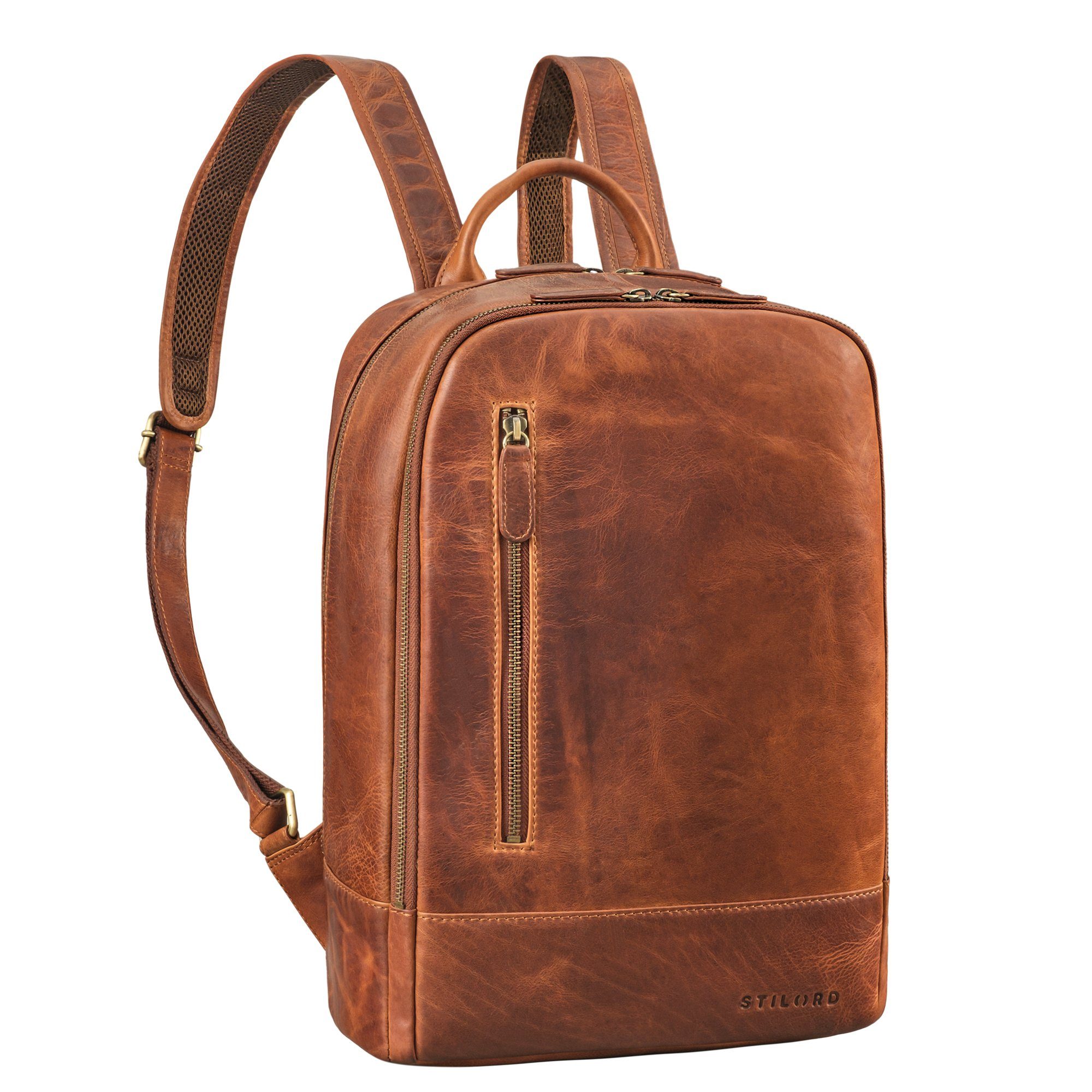 STILORD Notebookrucksack "Phillip" Leder Rucksack mit Laptopfach 15,6 Zoll