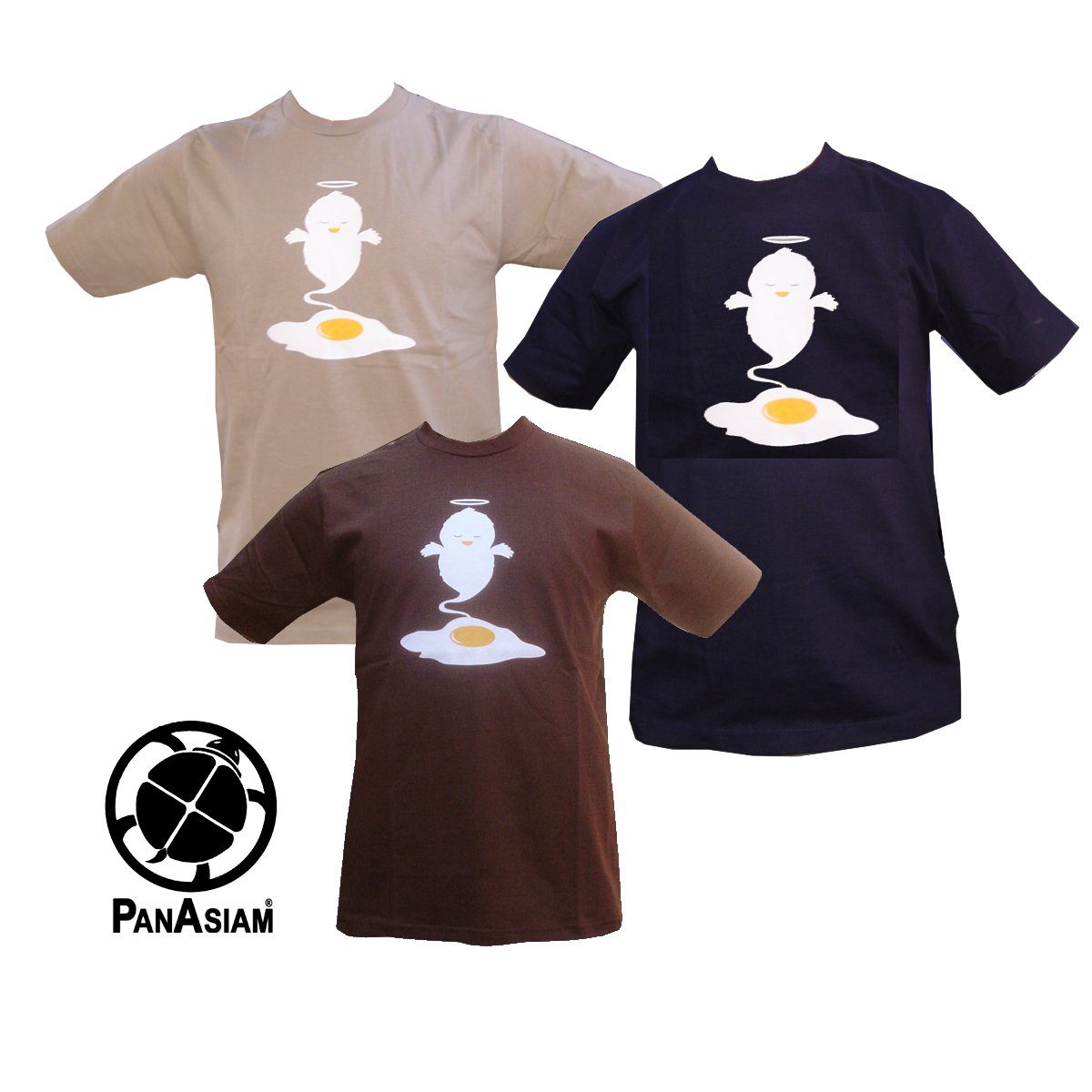 PANASIAM T-Shirt T-Shirt mit EggSoul print Beige