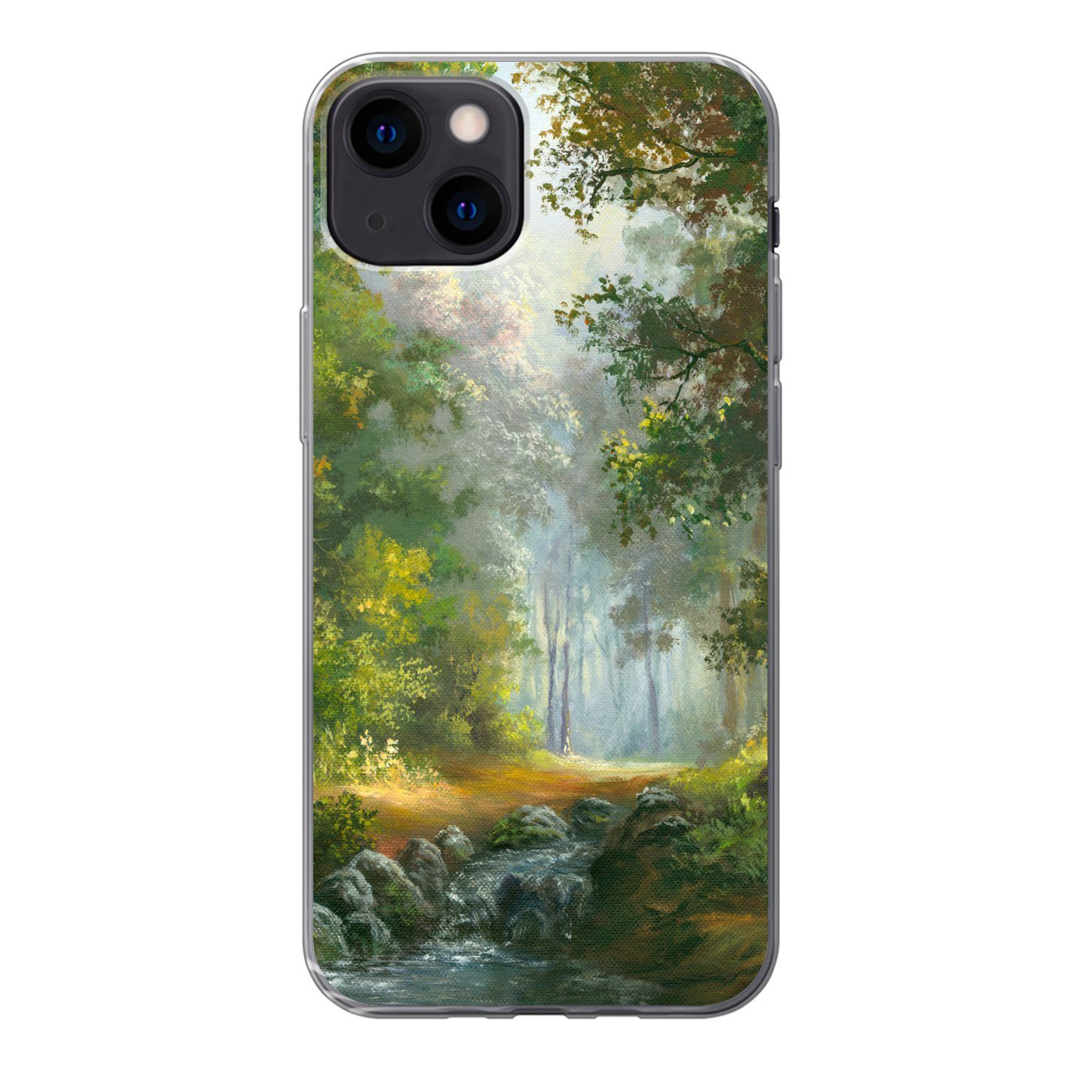 MuchoWow Handyhülle Wald - Ölgemälde - Sommer, Handyhülle Apple iPhone 13, Smartphone-Bumper, Print, Handy