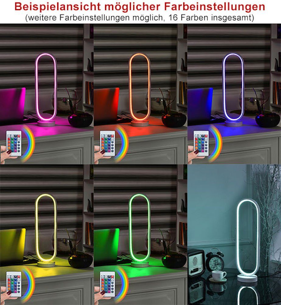 Feldmann-Wohnen Multicolor 16x12x47cm, LED-Streifen Orbitae, Tischleuchte schwarz