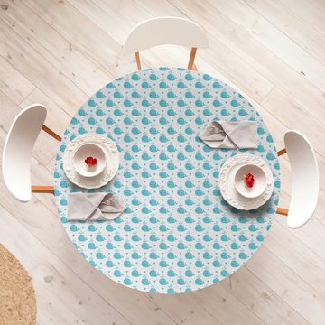 Abakuhaus Tischdecke Rundum-elastische Stofftischdecke, Wal Kleine Fische für Baby-Kinder