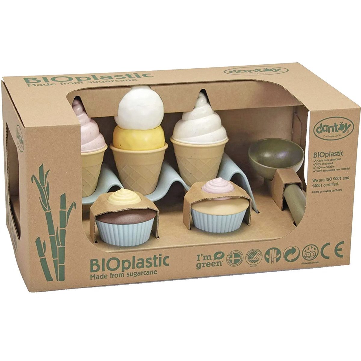 dantoy Spielküche Spielzeug Eis-Set in Geschenkbox aus Biozuckerrohr 10-teilig PE HD Recycled