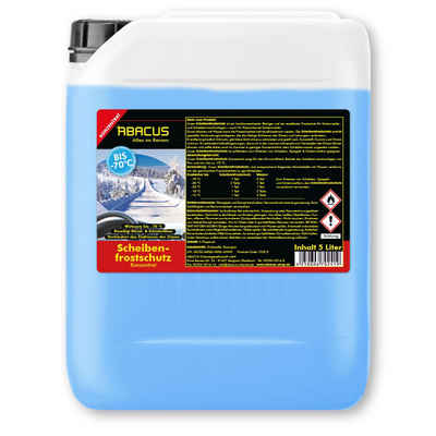 ABACUS Scheibenfrostschutz bis -70 °C Scheibenfrostschutz Konzentrat Frostschutzmittel, 5 l, Sicher für alle Materialien, Lacke & Dichtungen, Wirkt bis -70 °C, Reinigt ohne zu schmieren
