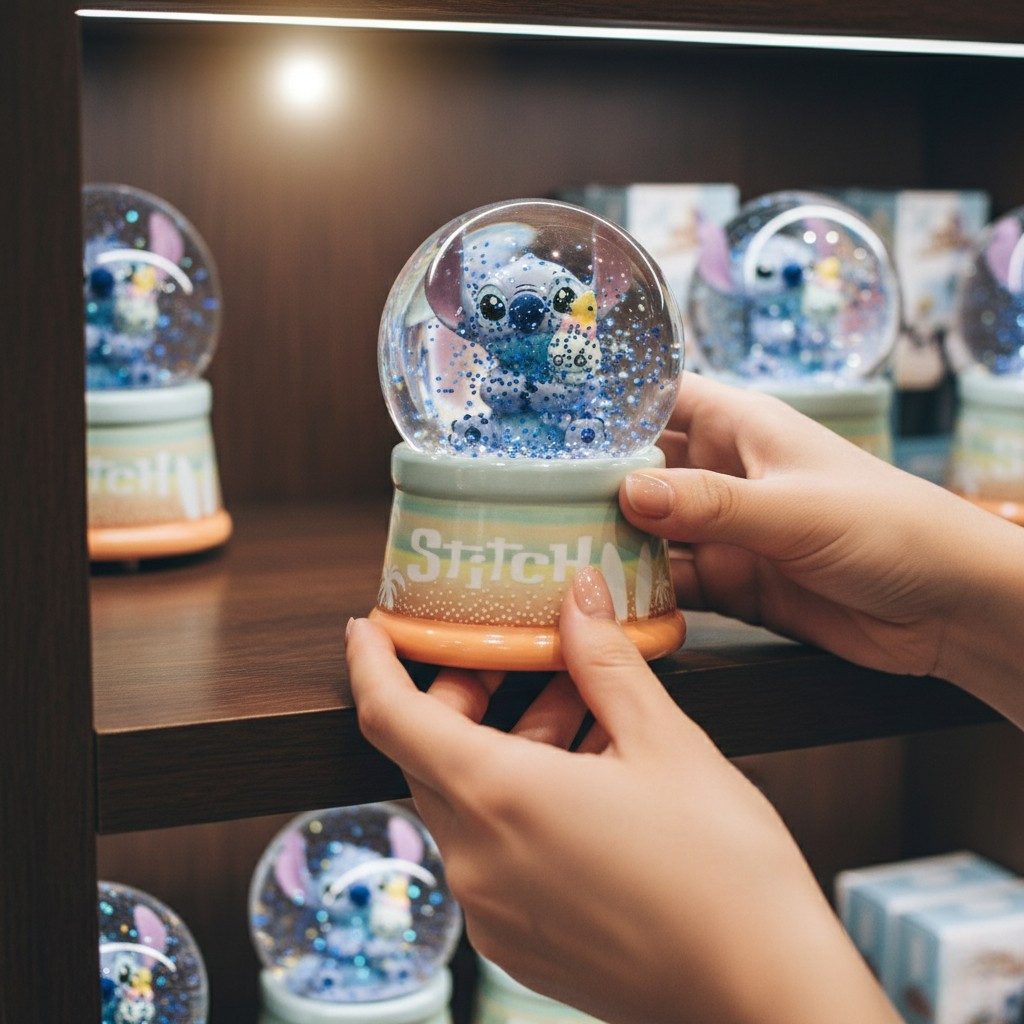 Disney Dekokugel Disney Lilo und Stitch mini Glaskugel Schneekugel 9 x 7 cm