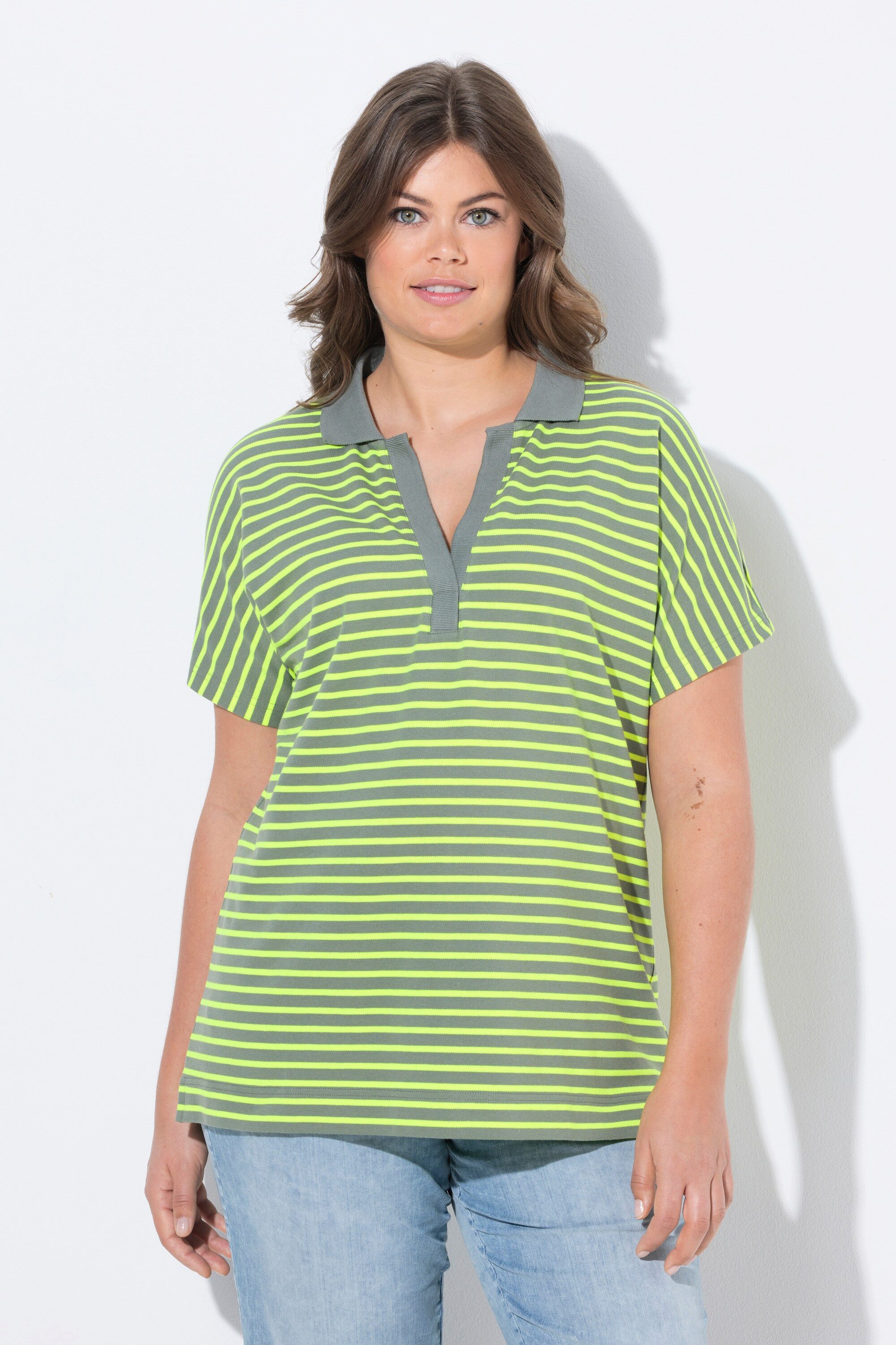 Laurasøn T-Shirt Poloshirt Ringel Polokragen 1/2 günstig online kaufen