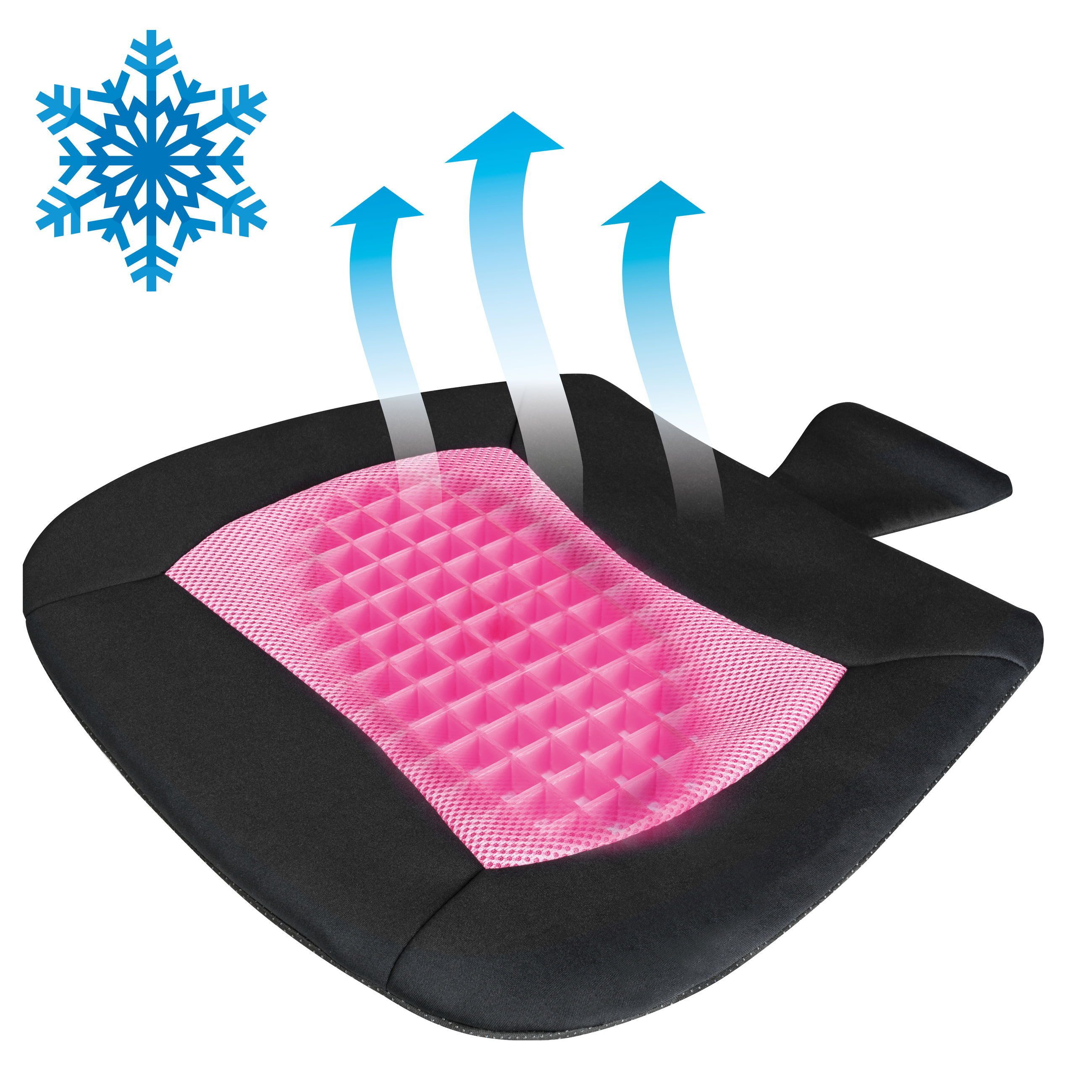 WALSER Reisekissen Sitzkissen Cool Touch schwarz-pink, 1 Stück, 1-tlg.