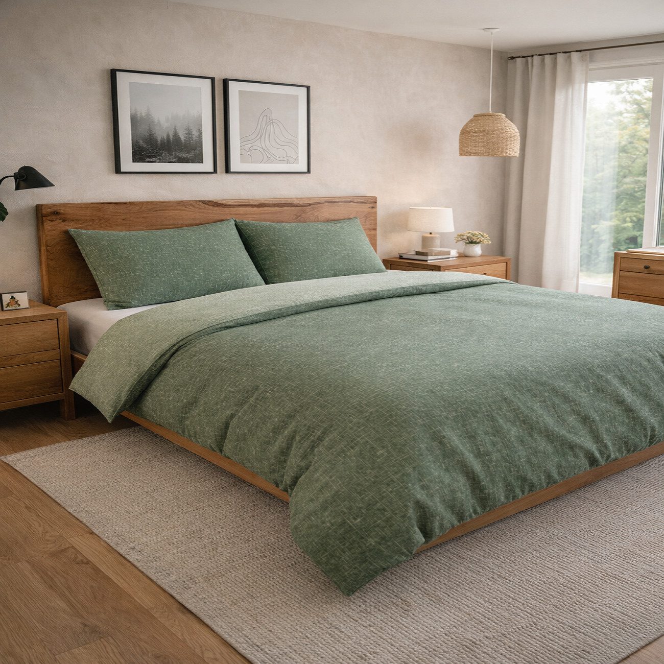 Leonado Vicenti Bettwäsche Renforce Bettwäsche Set 135x200 cm, Renforcé, 4 teilig, moderne Bettwäsche aus Baumwolle, Bettwäsche mit Melange-Design