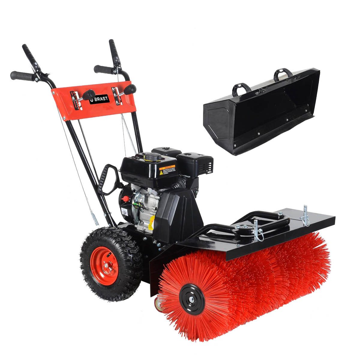BRAST Benzin-Kehrmaschine 4-Takt Markenmotor, wechselbare Aufsätze, 5 Modelle, (inkl. Kehrbürste Laubsammler)