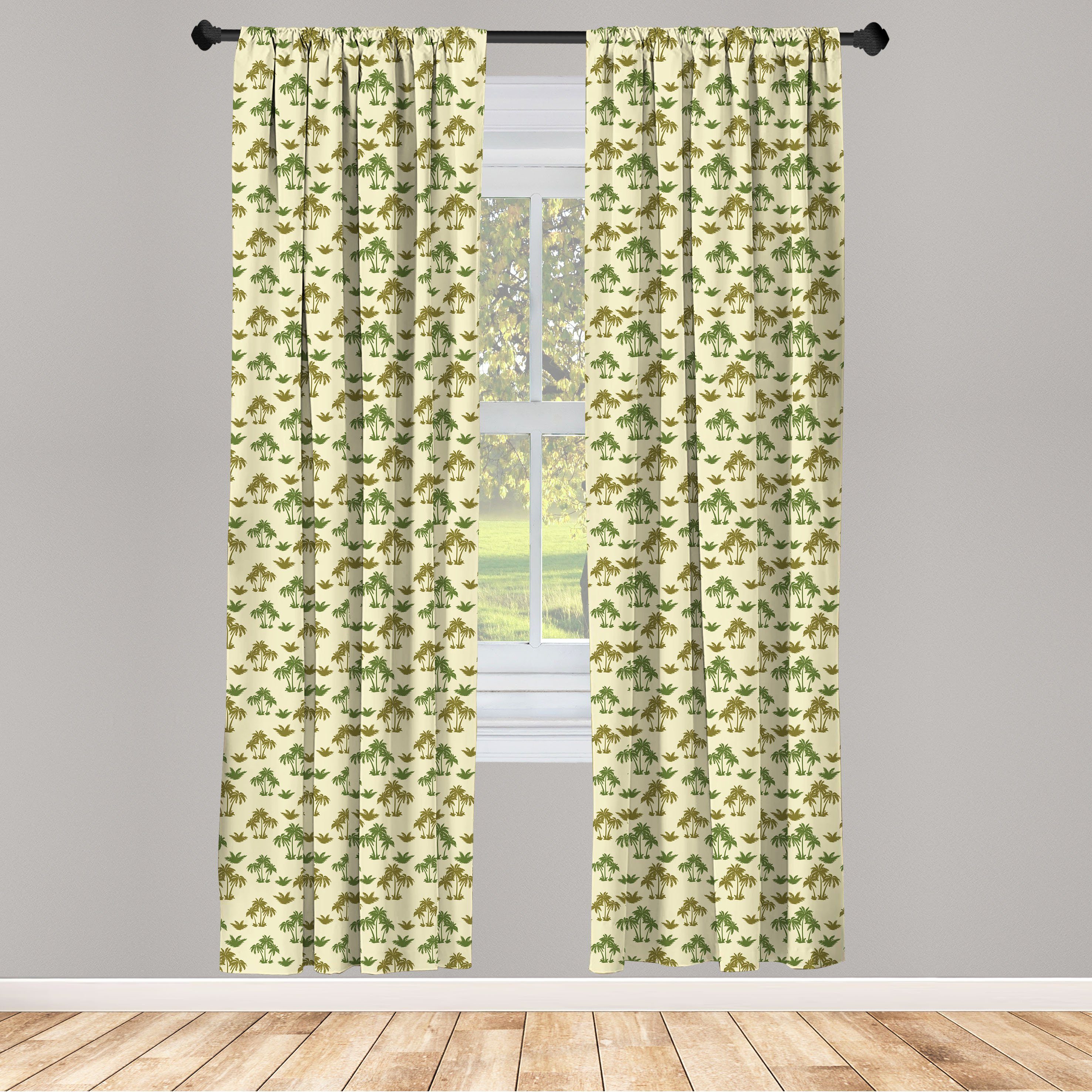 Gardine Vorhang für Wohnzimmer Schlafzimmer Dekor, Abakuhaus, Microfaser, Tropisch Sommer-Palmen