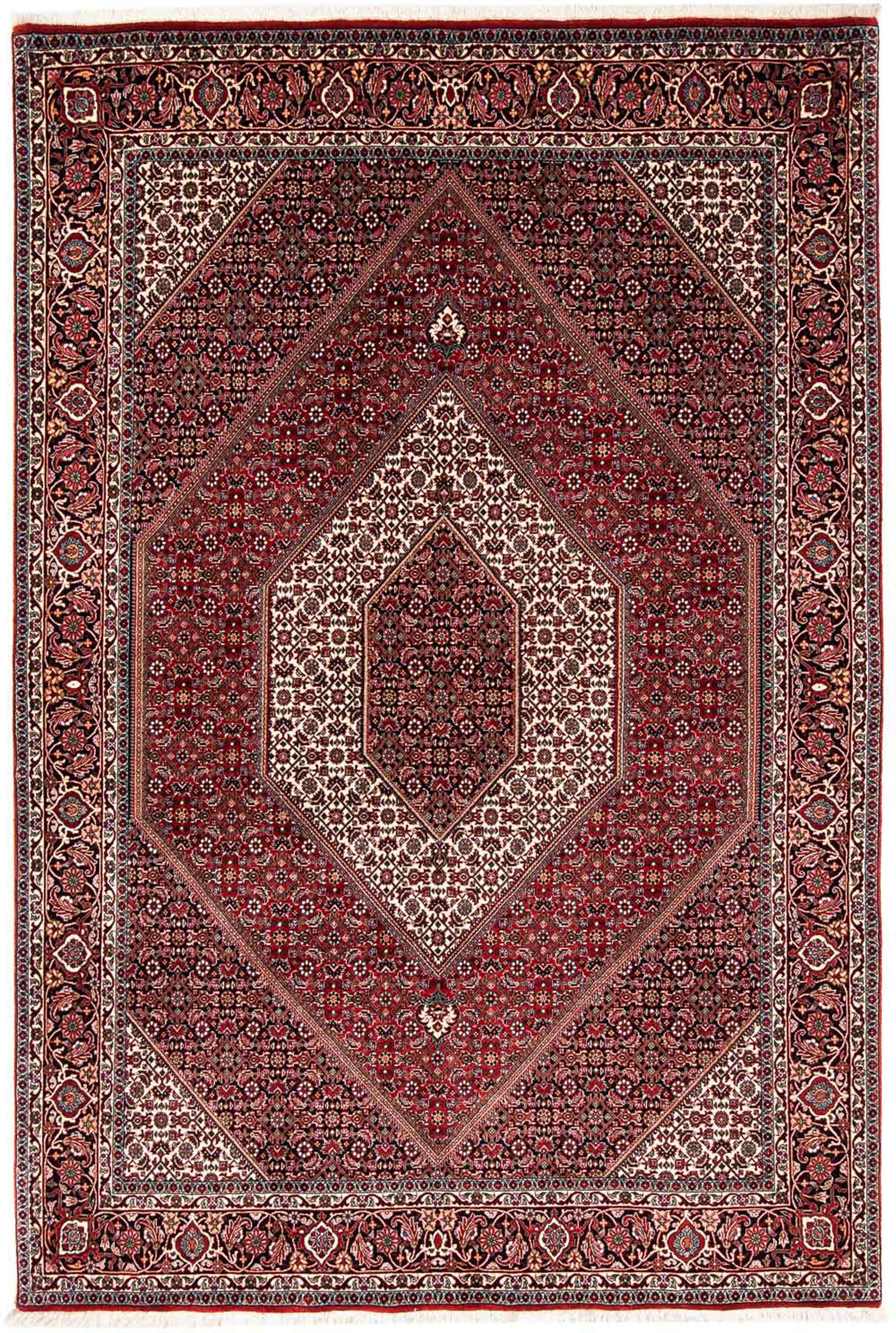 Orientteppich Perser - Bidjar - mm, mit rot, rechteckig, Zertifikat cm Wohnzimmer, 243 Handgeknüpft, 15 x Einzelstück Höhe: morgenland, - 167