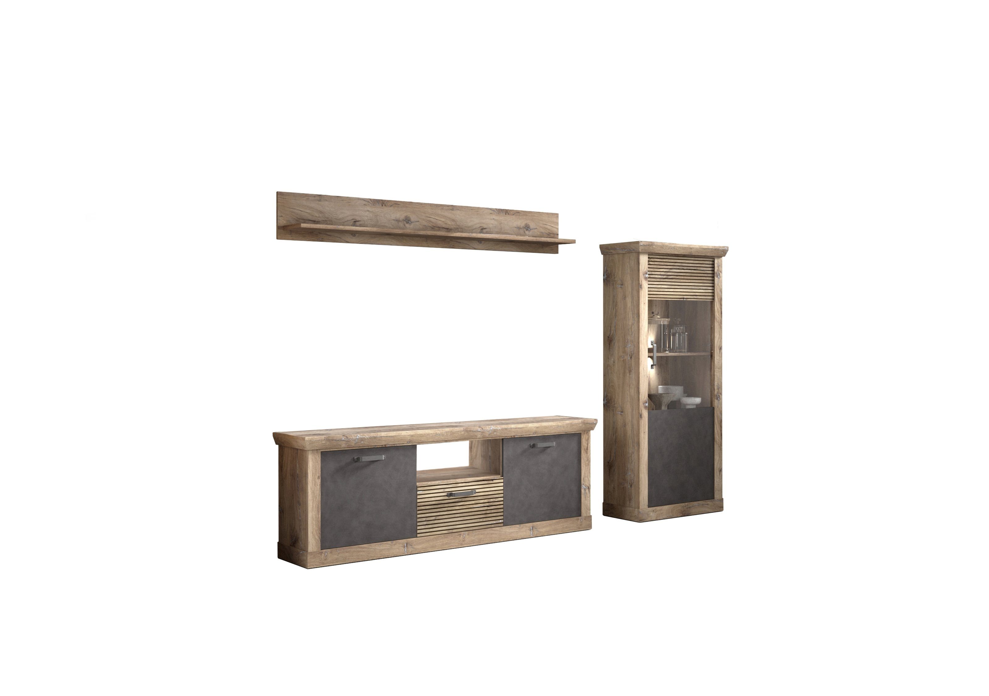 Forestdream Wohnwand 273 x 205,5 x 40 cm (B/H/T), (BxHxT: 273x205,5x40 cm)