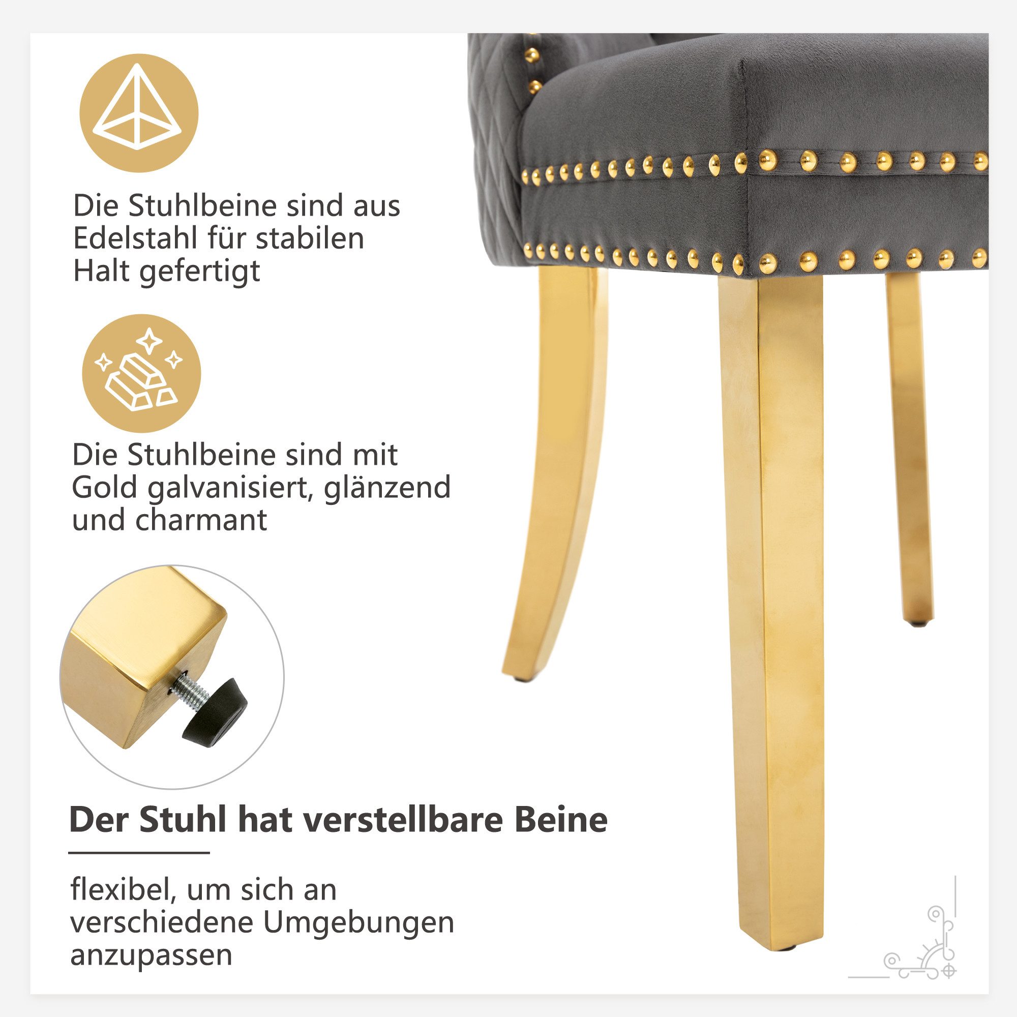 Tongtong Esszimmerstuhl Küchenstuhl, Wohnzimmerstuhl, Stützbeine aus günstig online kaufen