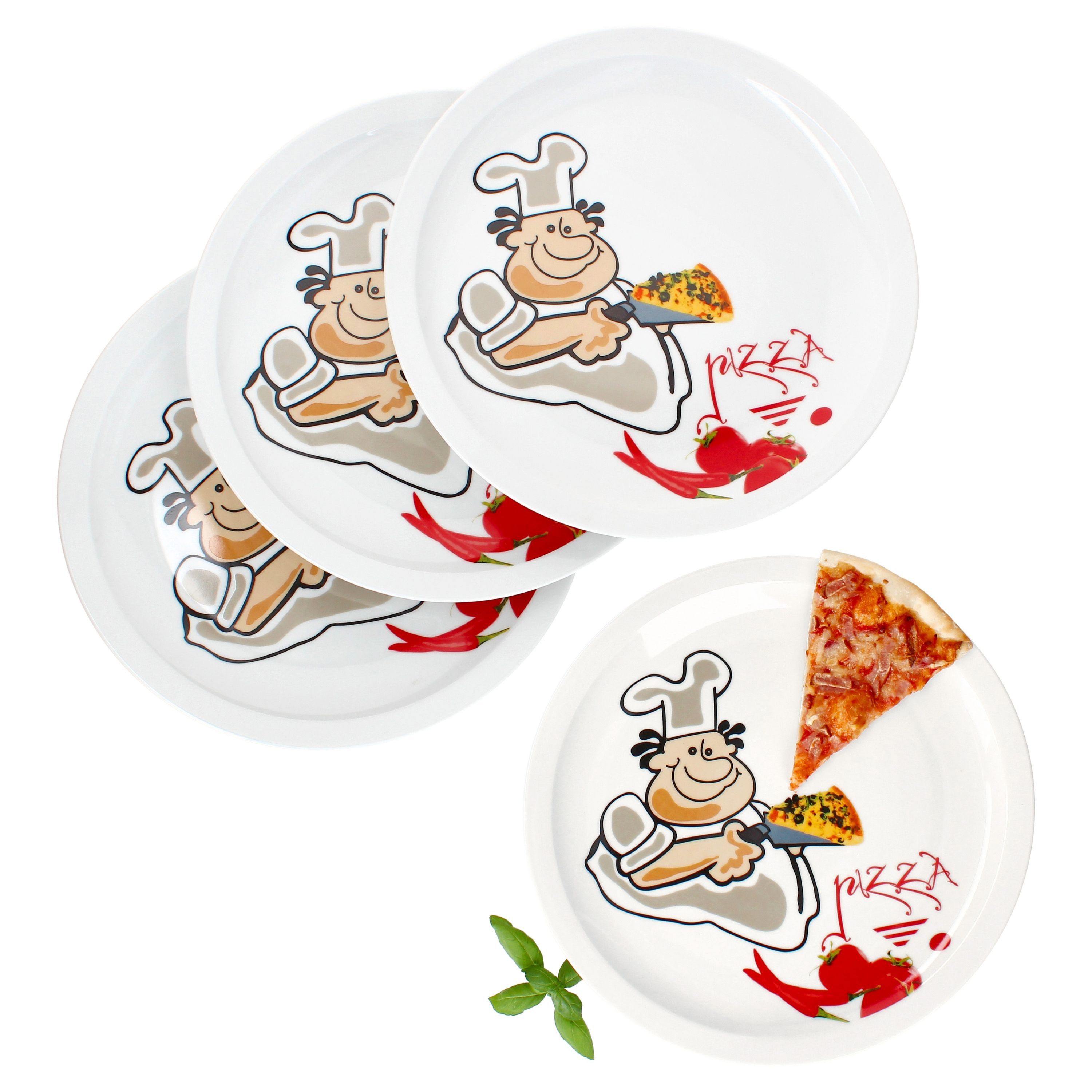 MamboCat Pizzateller 4er Set Alberto Pizzateller Ø30,5cm 4 Personen XL-Teller Platte groß