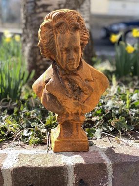 Aubaho Gartenfigur Skulptur Beethoven Gartenfigur Eisen Figur Statue Rost Antik-Stil