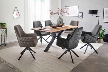 MCA furniture 4-Fußstuhl Reynosa (Set, 2 St), Esszimmerstuhl 360°drehbar mit Nivellierung, Belastbar bis 120 kg