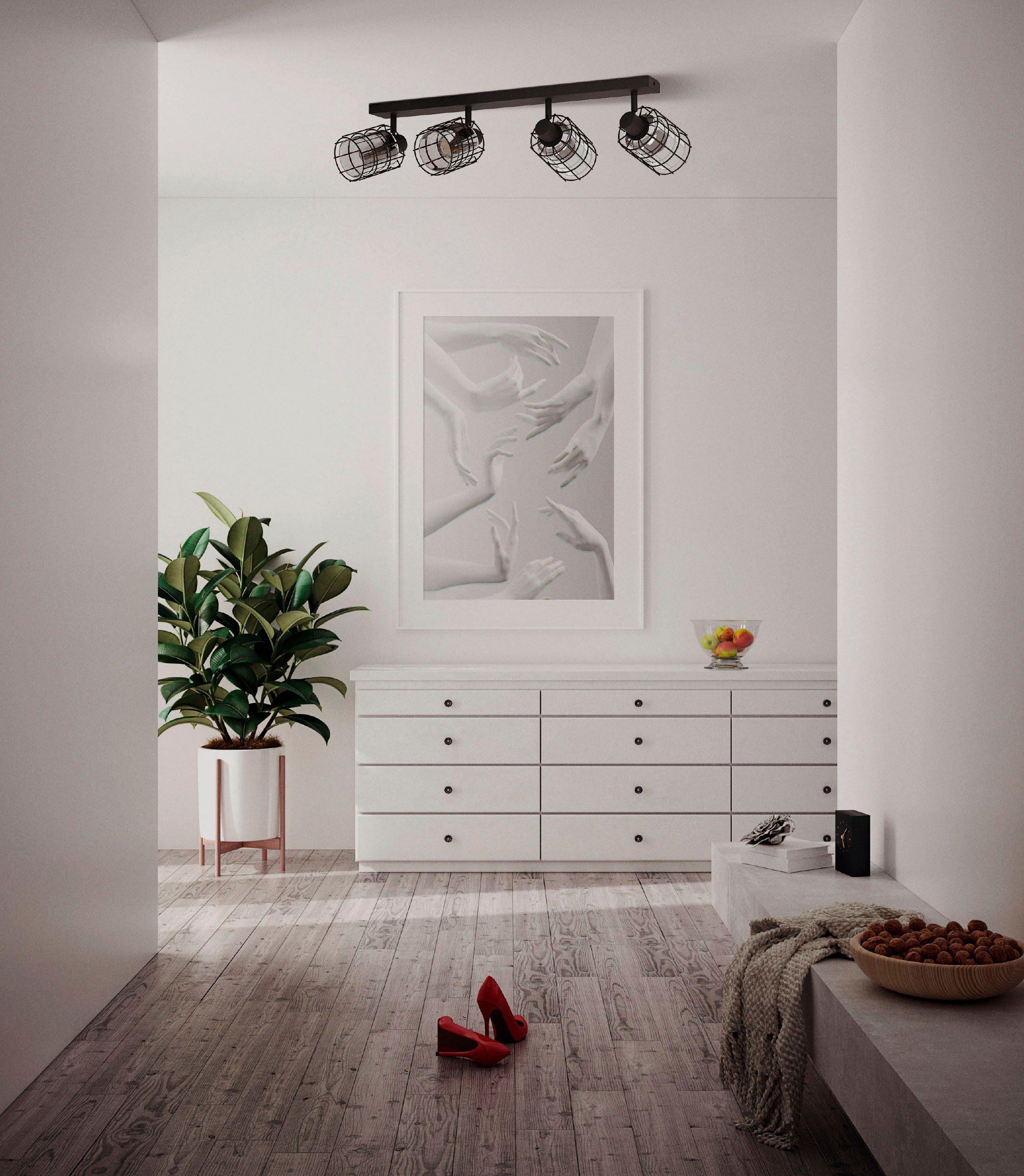 EGLO Deckenspot CONSACA, Leuchtmittel wechselbar, ohne Leuchtmittel, Deckenspot in schwarz aus Stahl - exkl. E27 - 40W