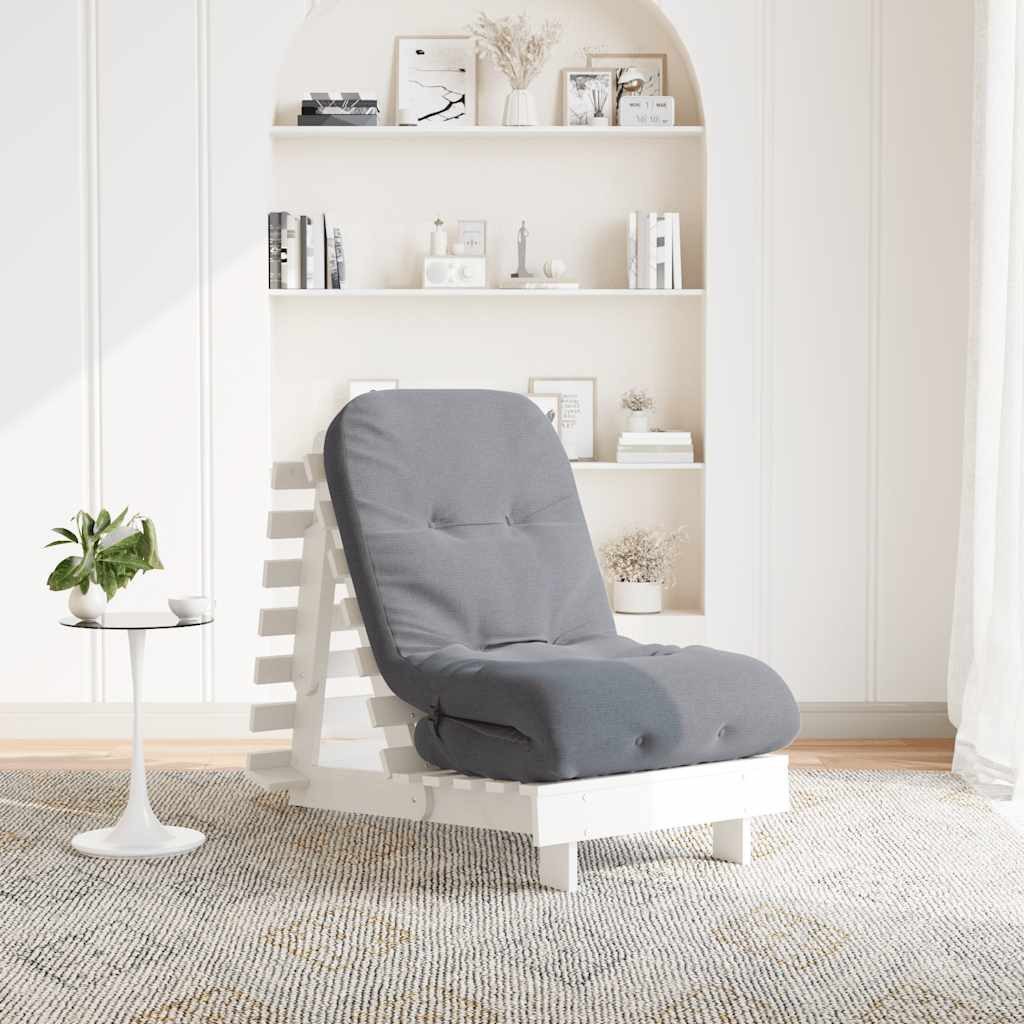 vidaXL Schlafsofa vidaXL Futon Schlafsofa mit Matratze Weiß 60x206x11 Massivholz Kiefer