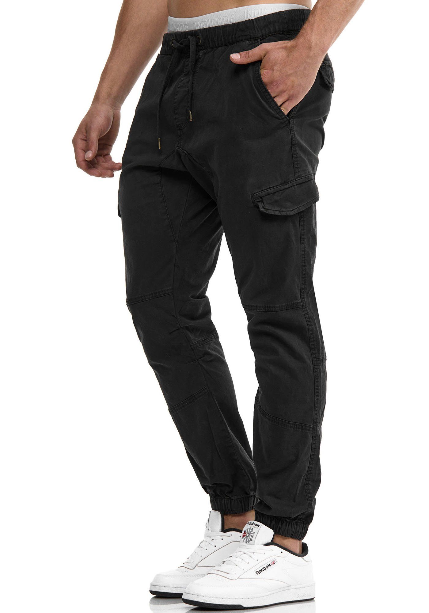 Indicode Cargohose INLevi mit seitlichen Cargotaschen und elastischen Bündchen